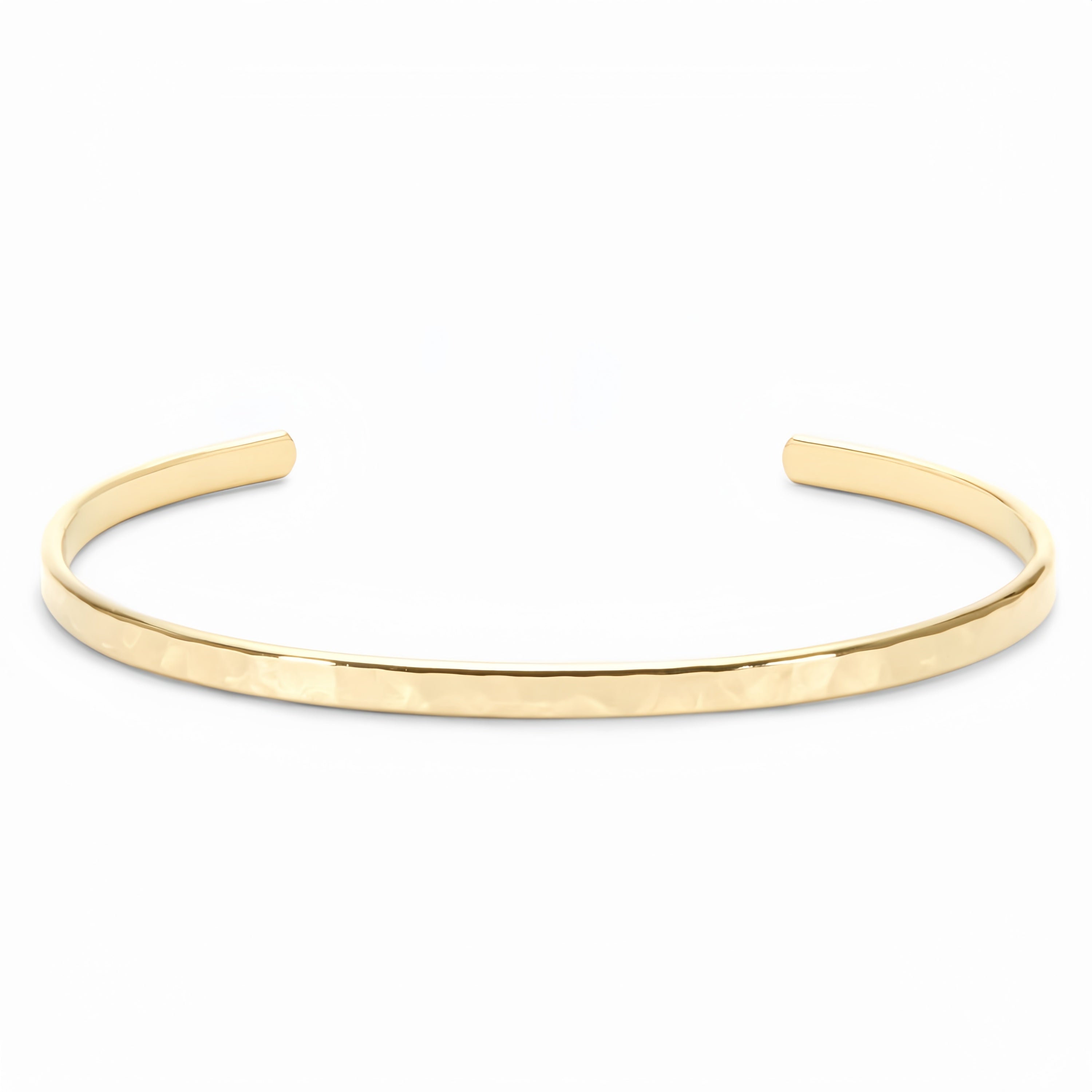 14K Textured Gold Open Cuff Bracelet