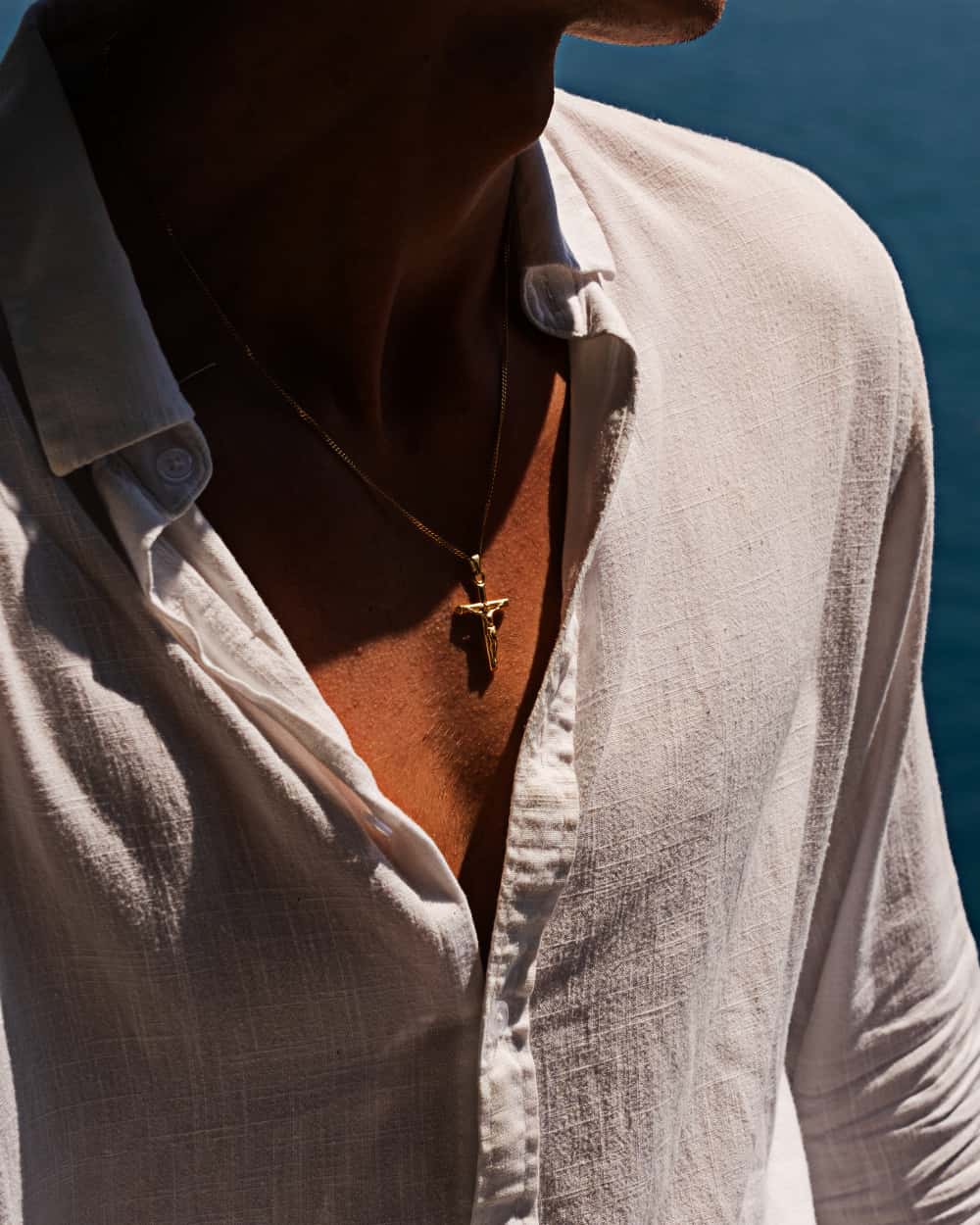14K Gold Pure Crucifix Pendant Necklace