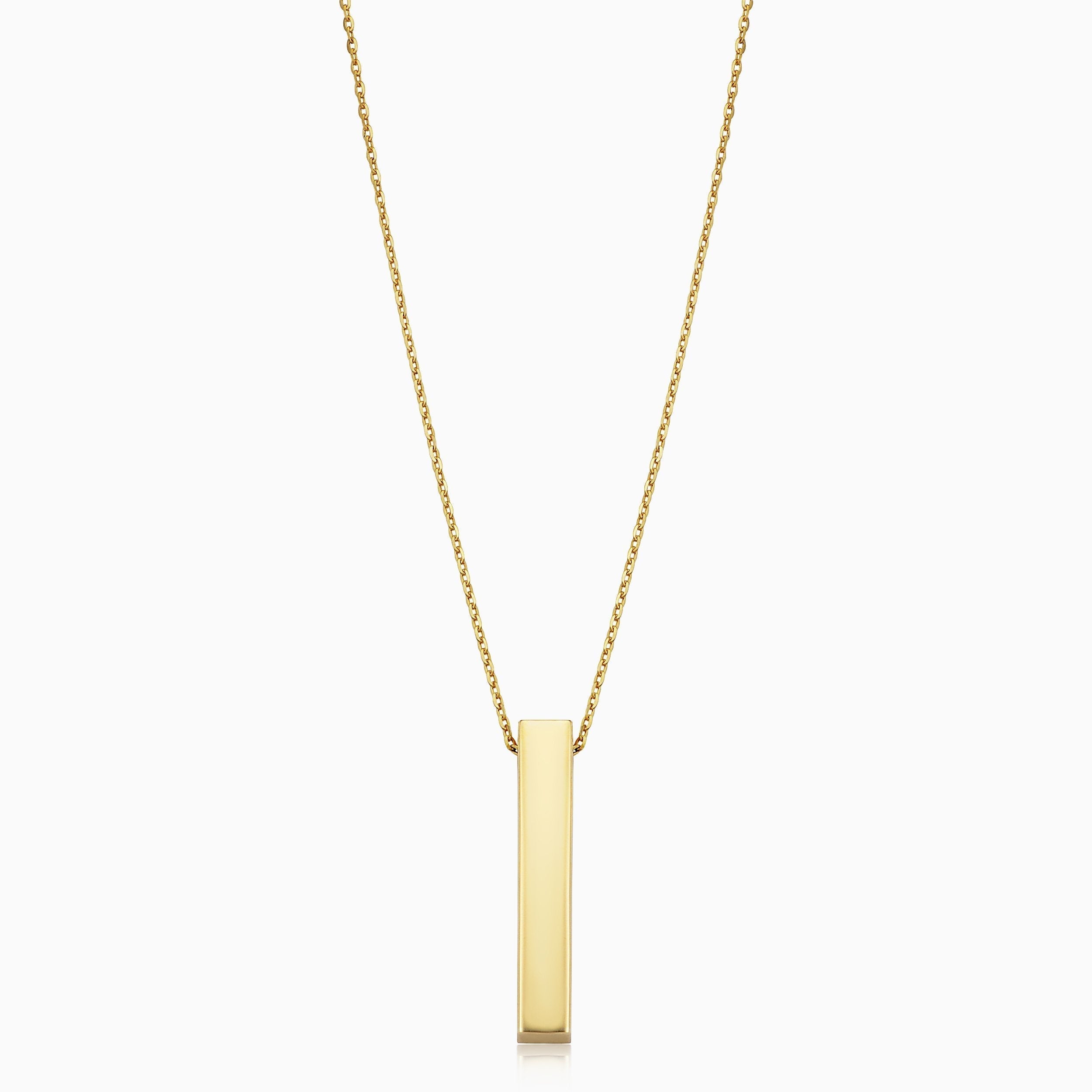 10K Gold Brooklyn Bar Necklace