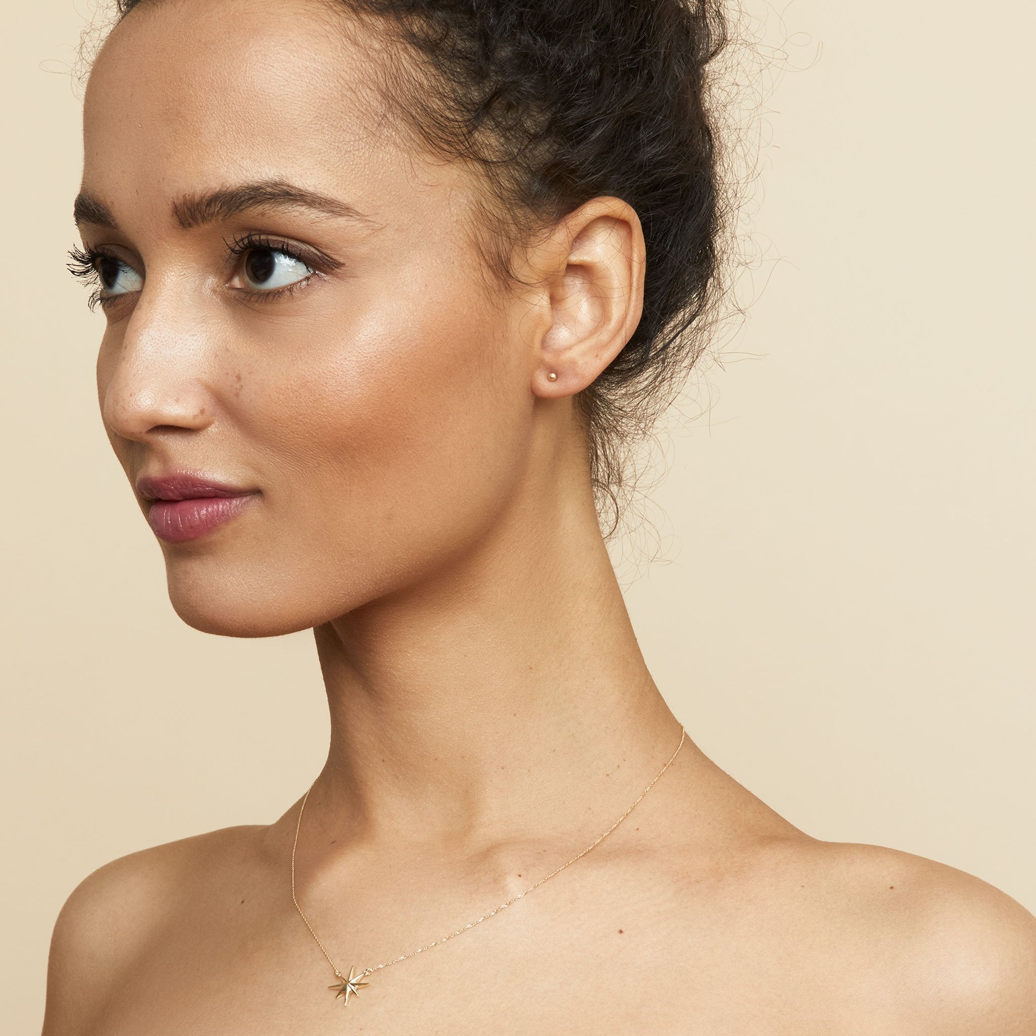 10K Gold North Star Pendant Necklace
