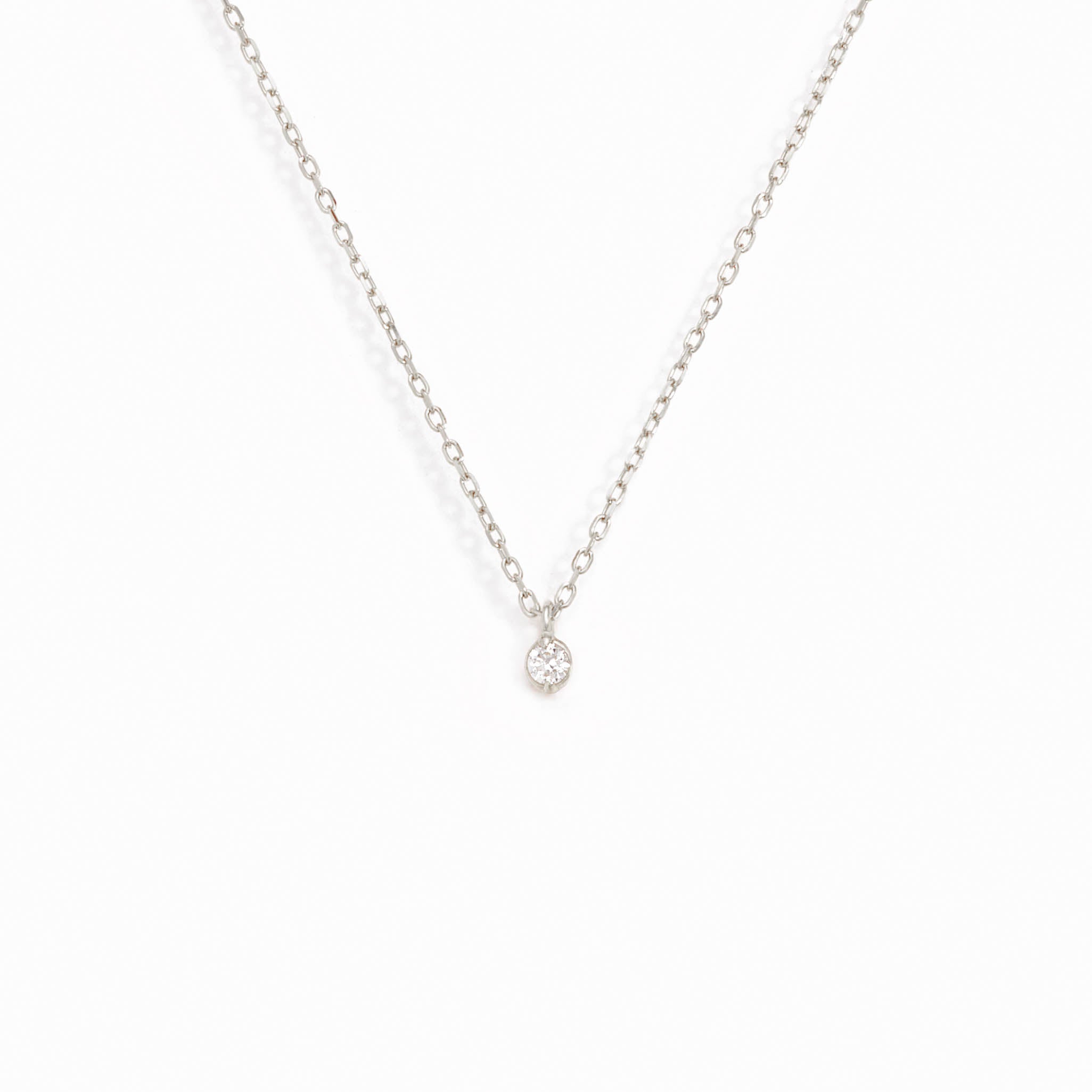 14K White Gold Lab Diamond Athena Pendant Necklace