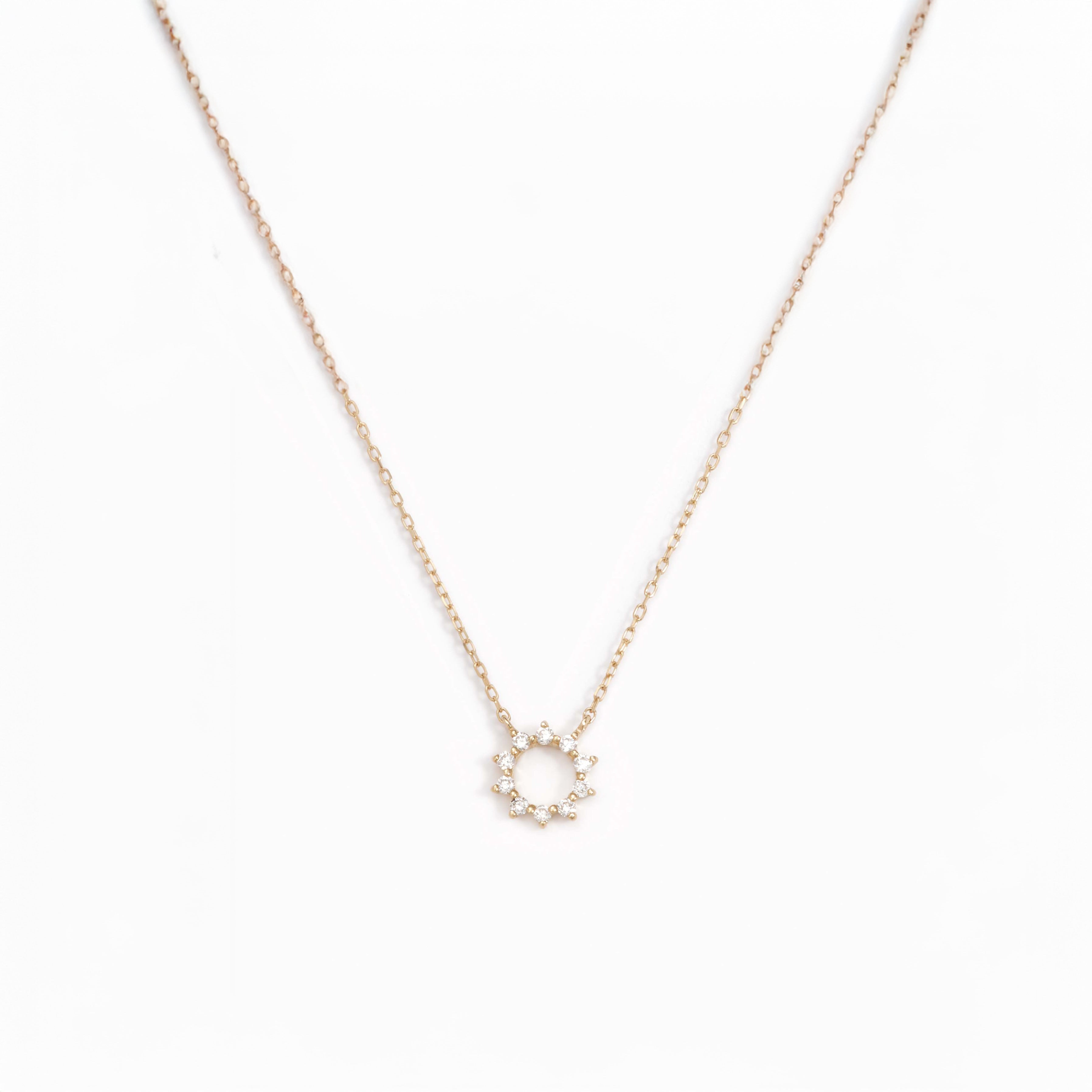 14K Gold Radiant Sun Diamond Necklace