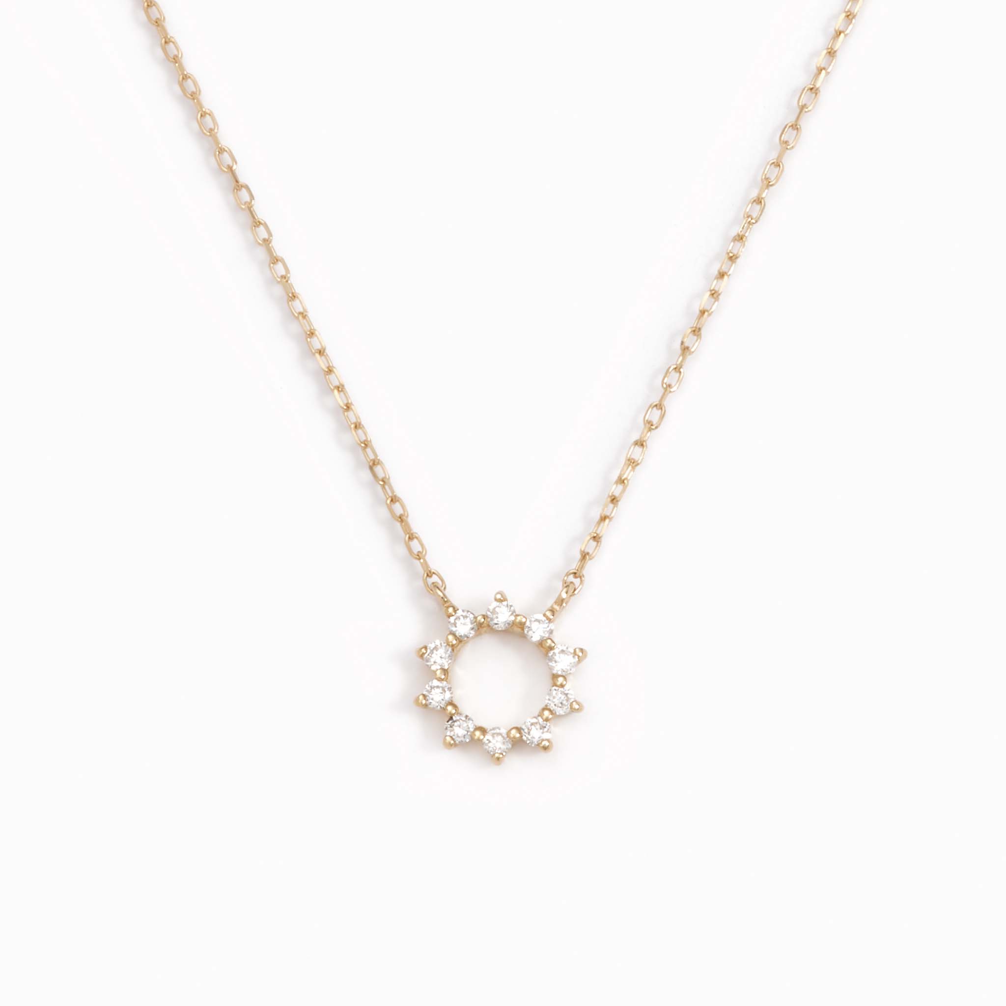 14K Gold Radiant Sun Diamond Necklace