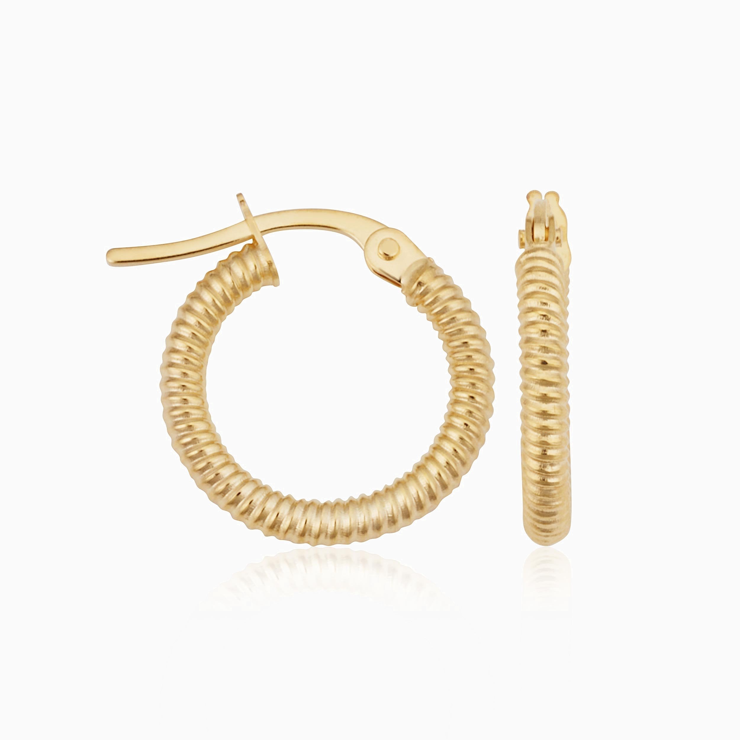 10K Gold Bold Ribbon Hoops
