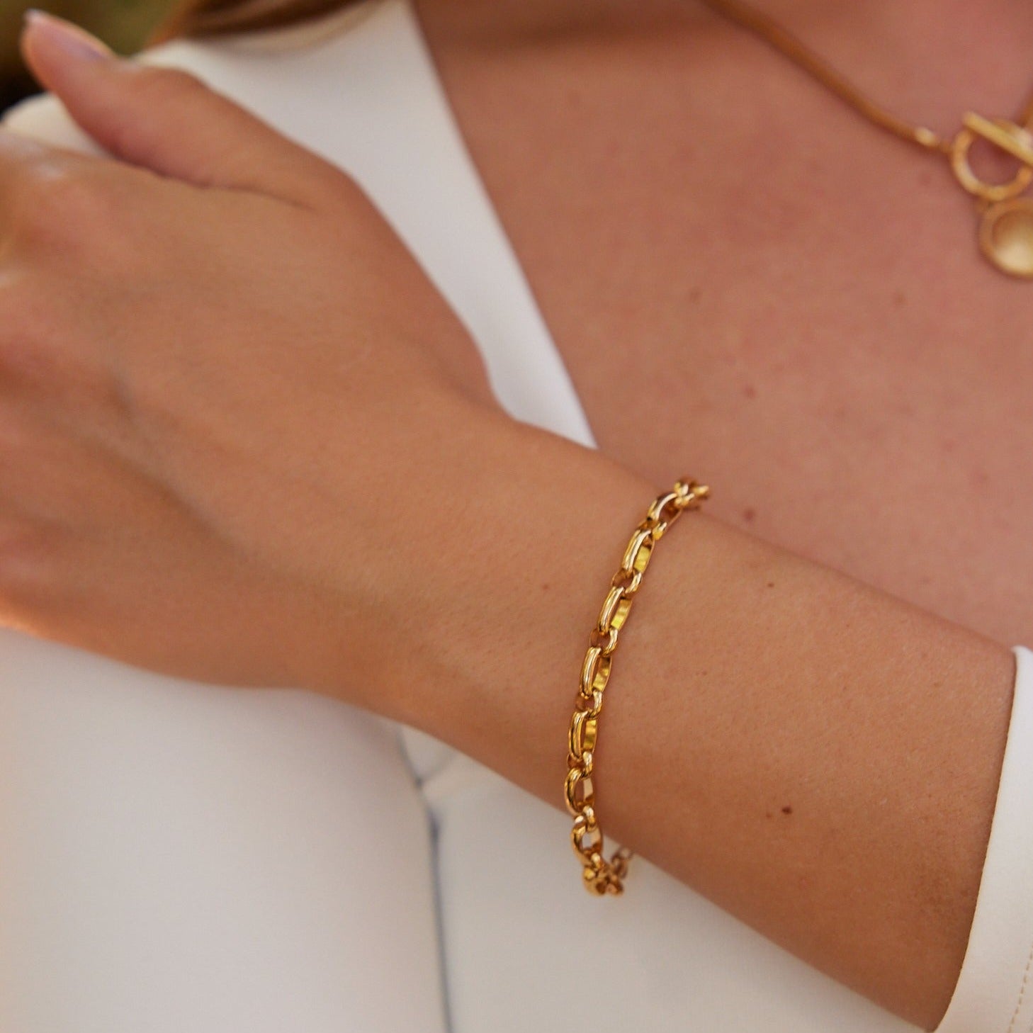 14K Gold Alessia Beaded Chain Bracelet