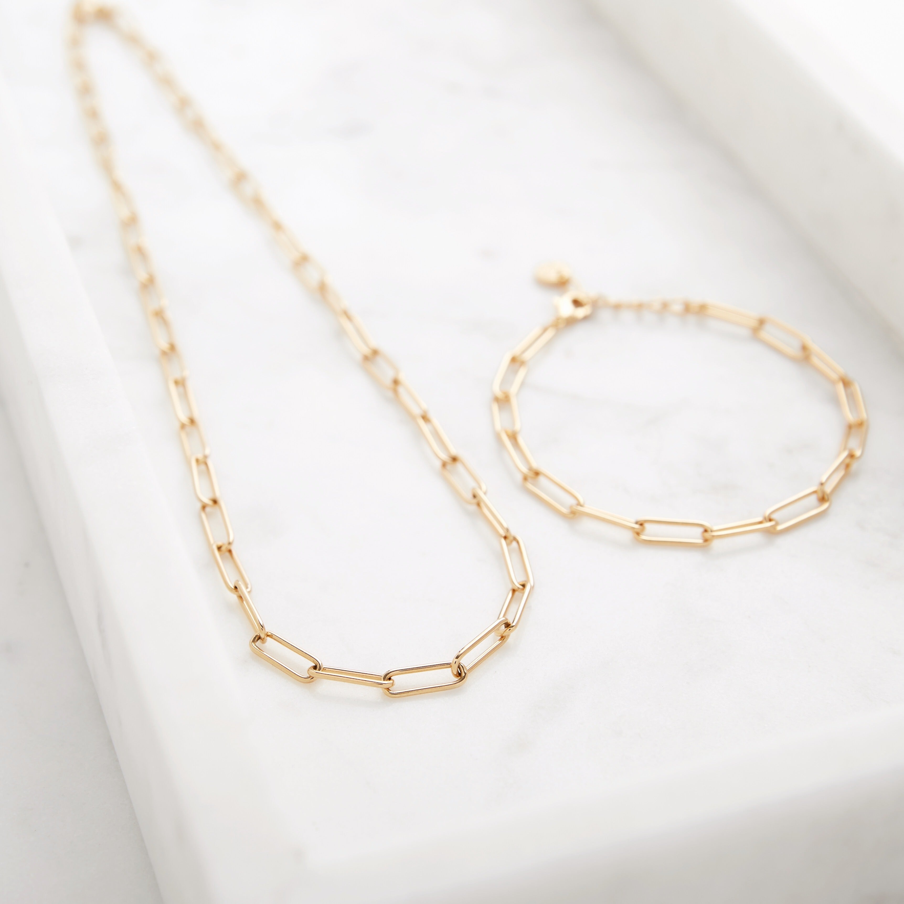 14K Gold Margaux Paperclip Chain Bracelet