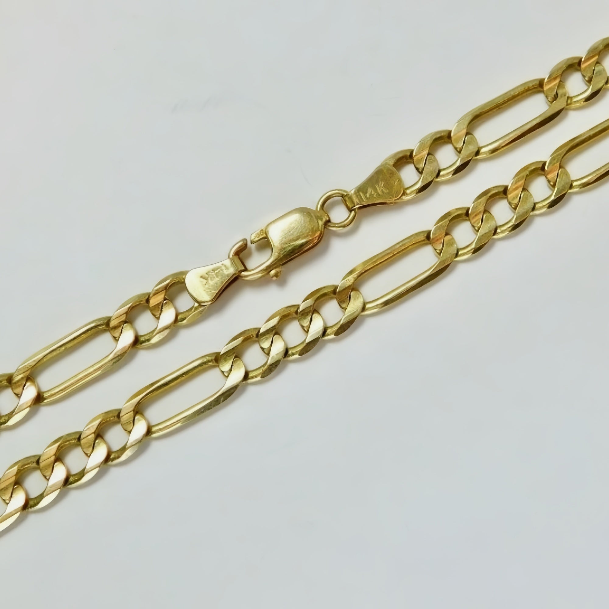 14K Gold Hand-Finished Figaro Chain