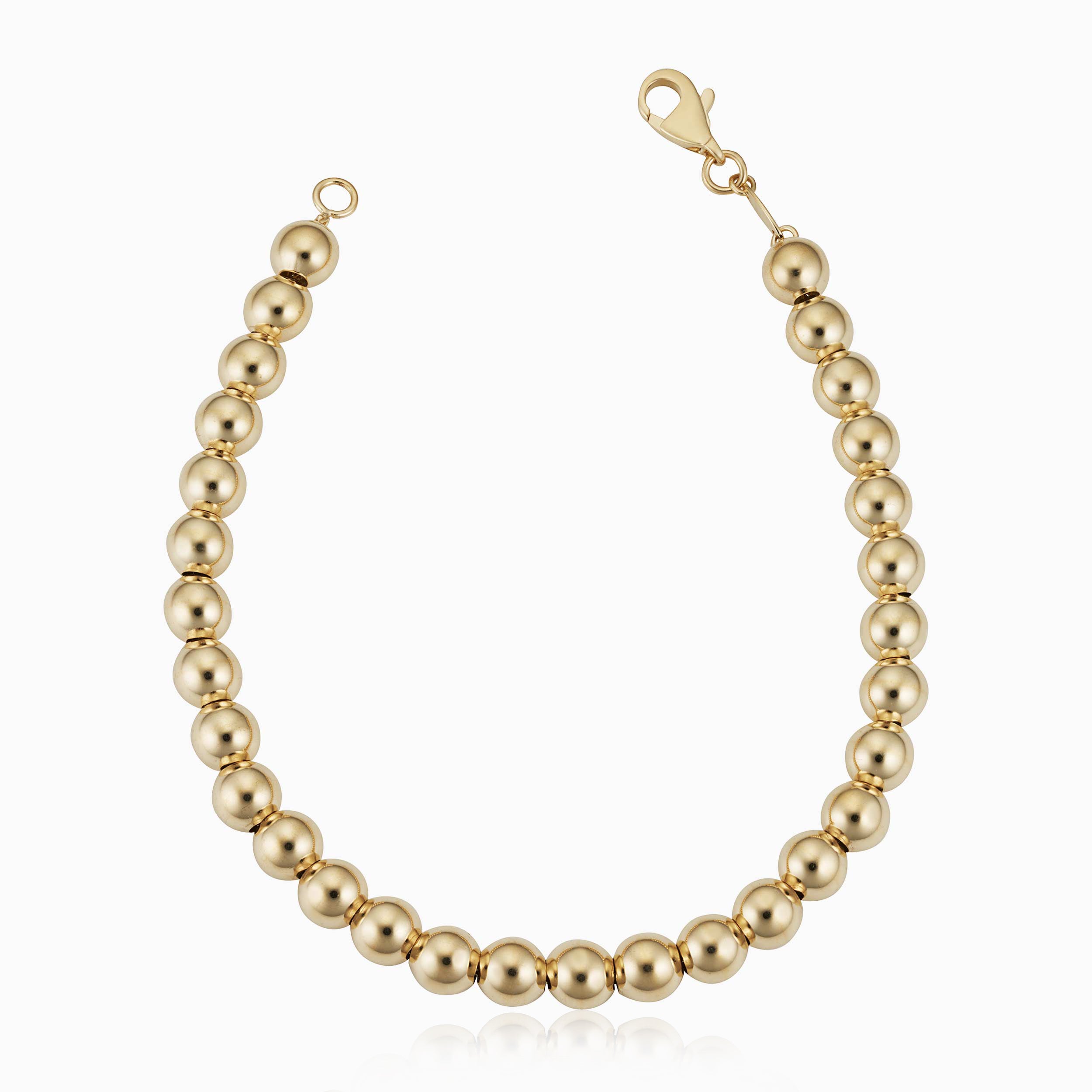 10K Gold Dainty Ball Chain Bracelet