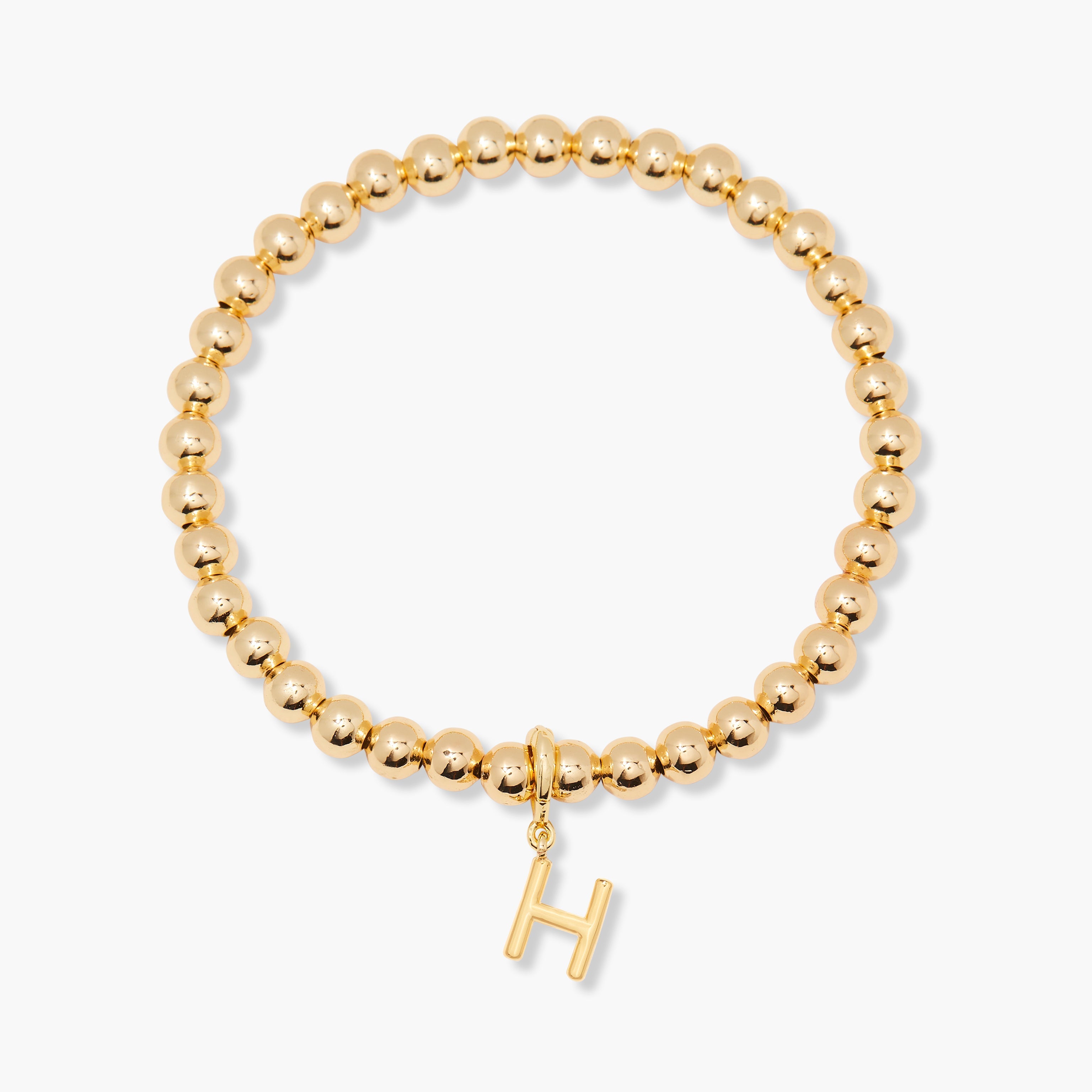 14K Gold Aureline Initial Bead Bracelet