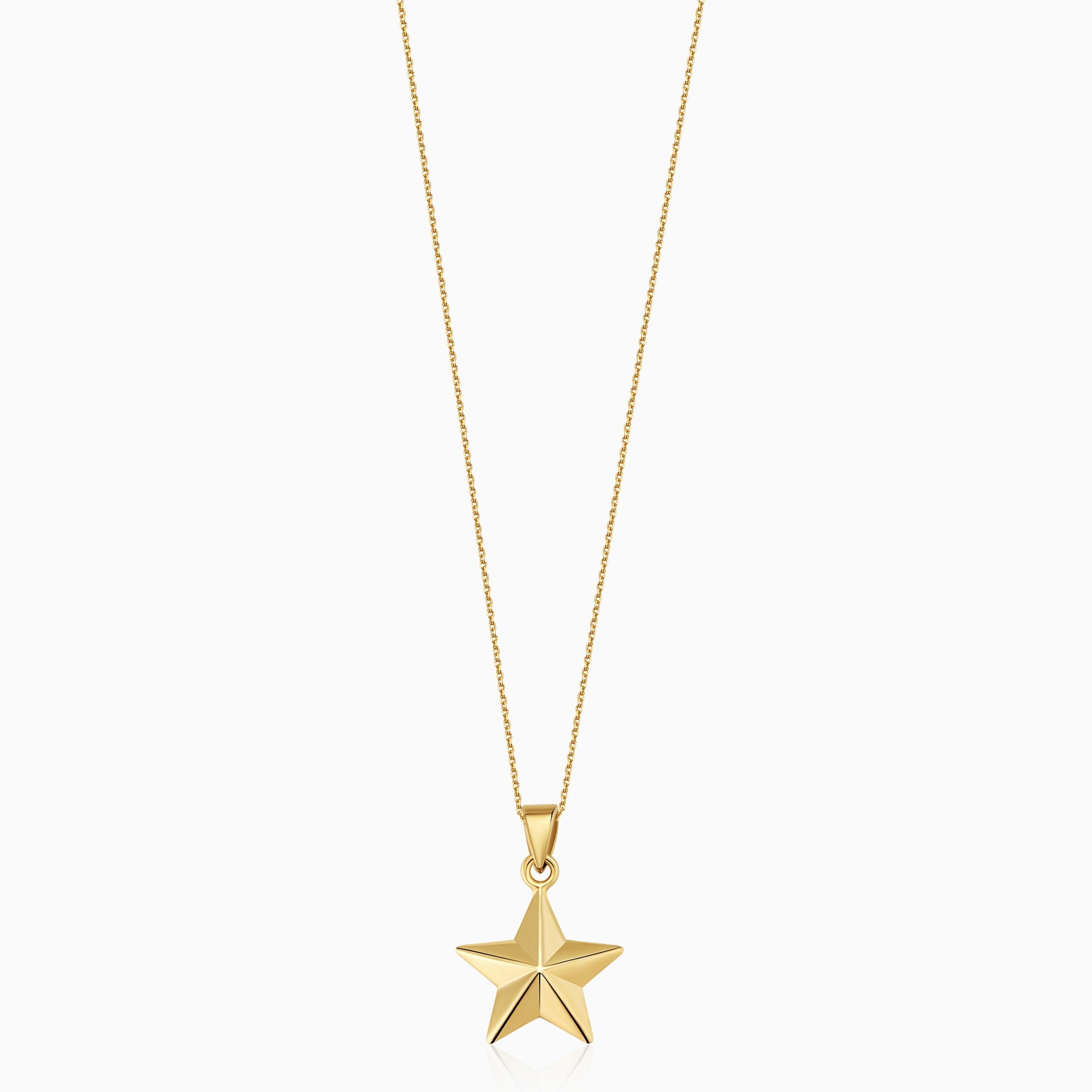 10K Gold Street Star Pendant Necklace