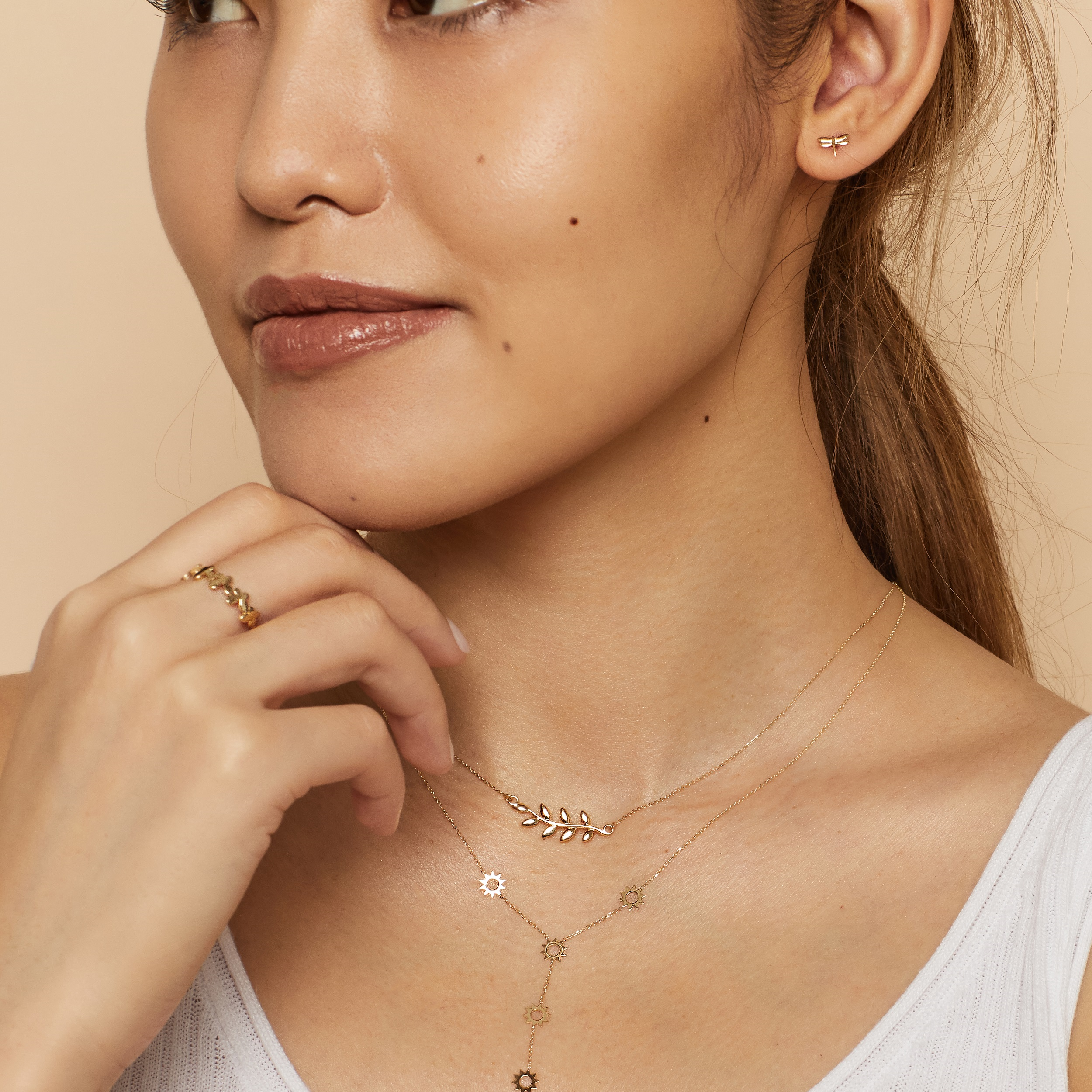 10K Gold Olive Branch Necklace