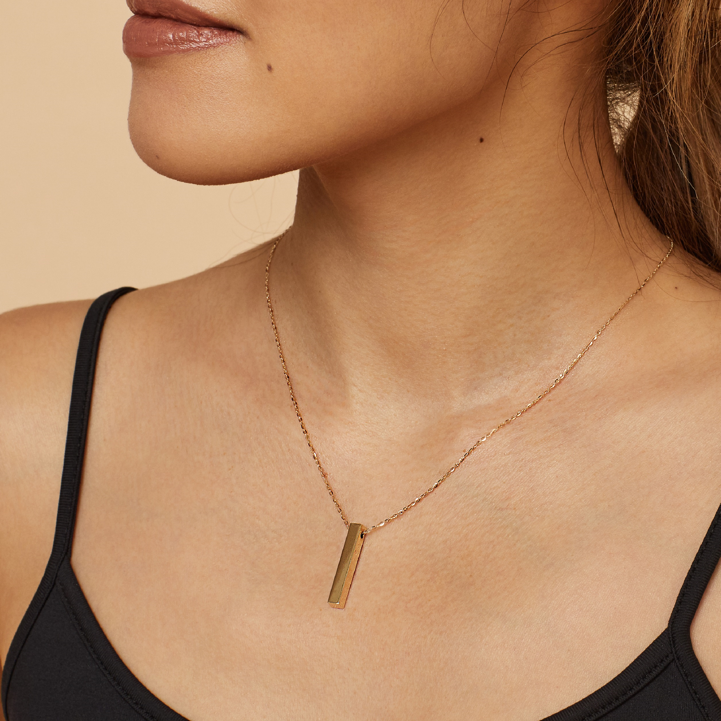 10K Gold Brooklyn Bar Necklace