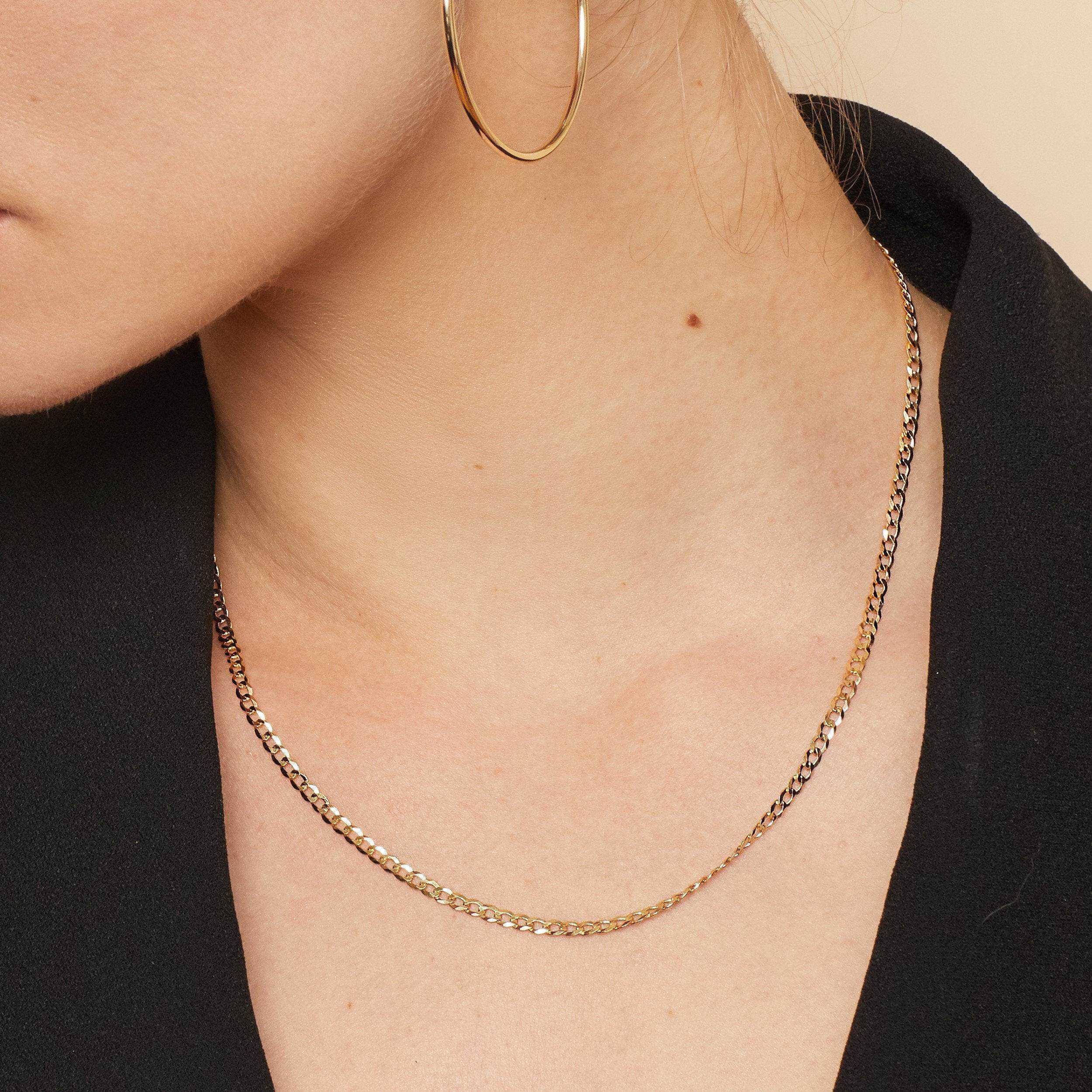 10K Gold Carmine Curb Chain
