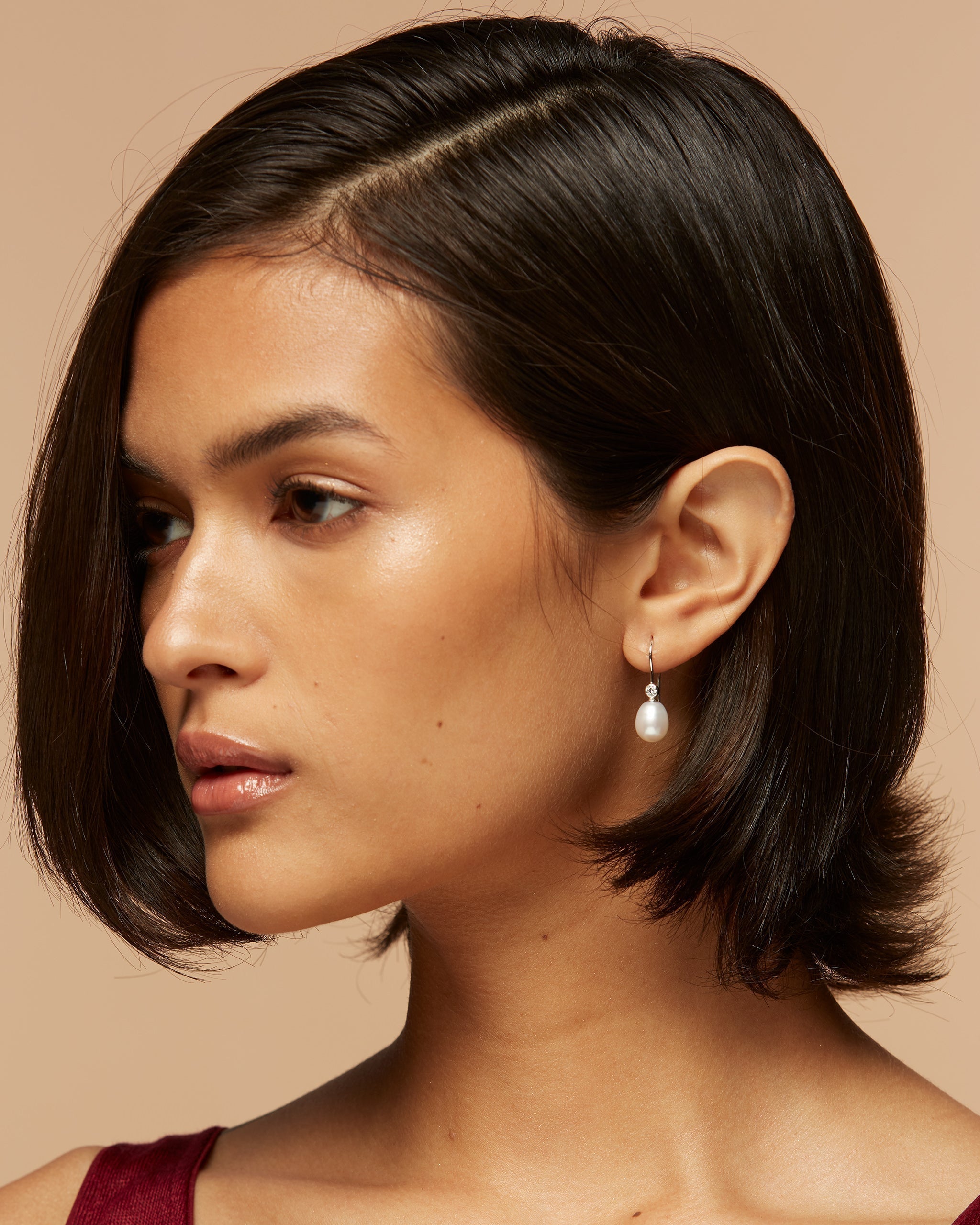 Luna Dewdrop Pearl & CZ Drop Earrings