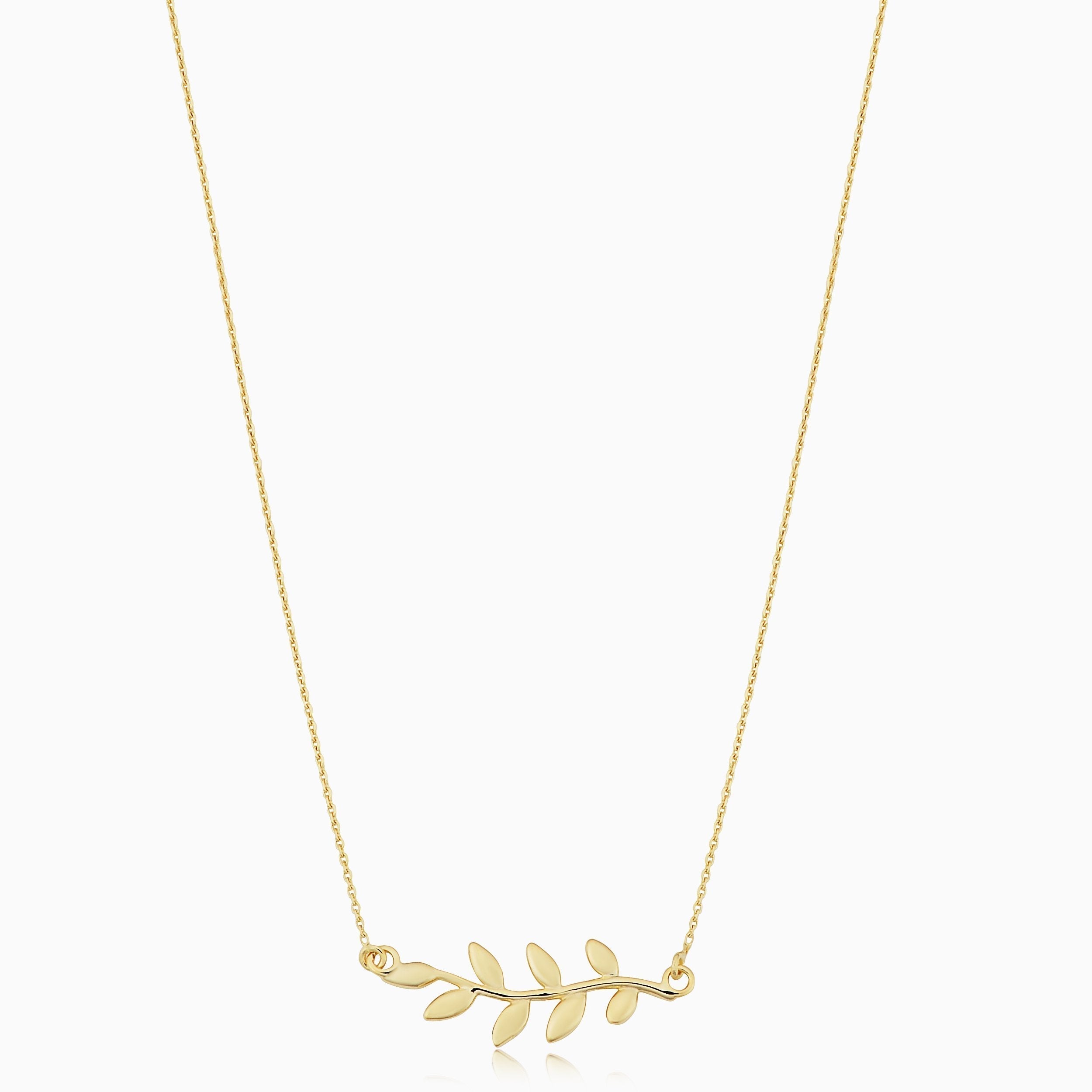 10K Gold Olive Branch Necklace