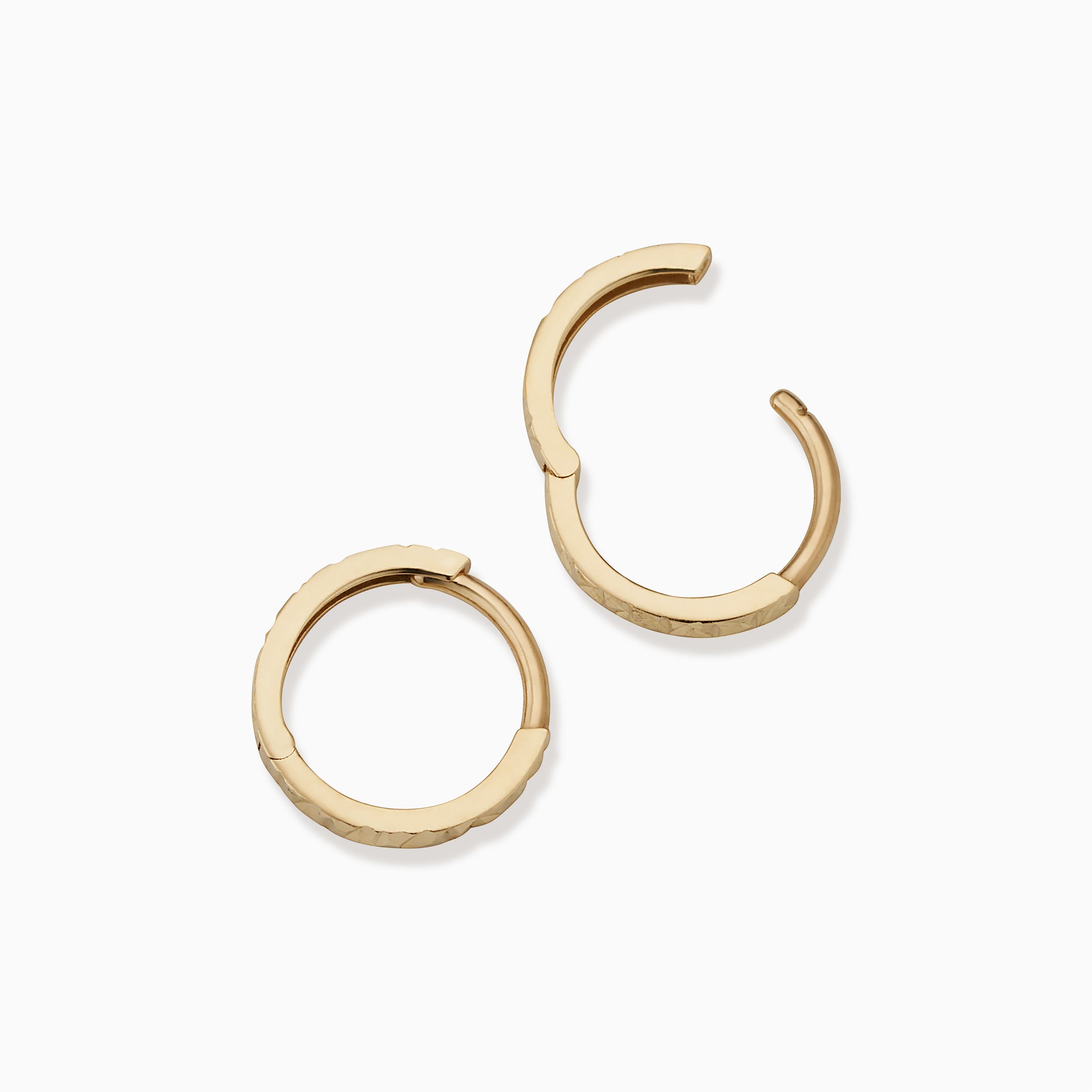 10K Gold Diamond-Cut Mini Hoops
