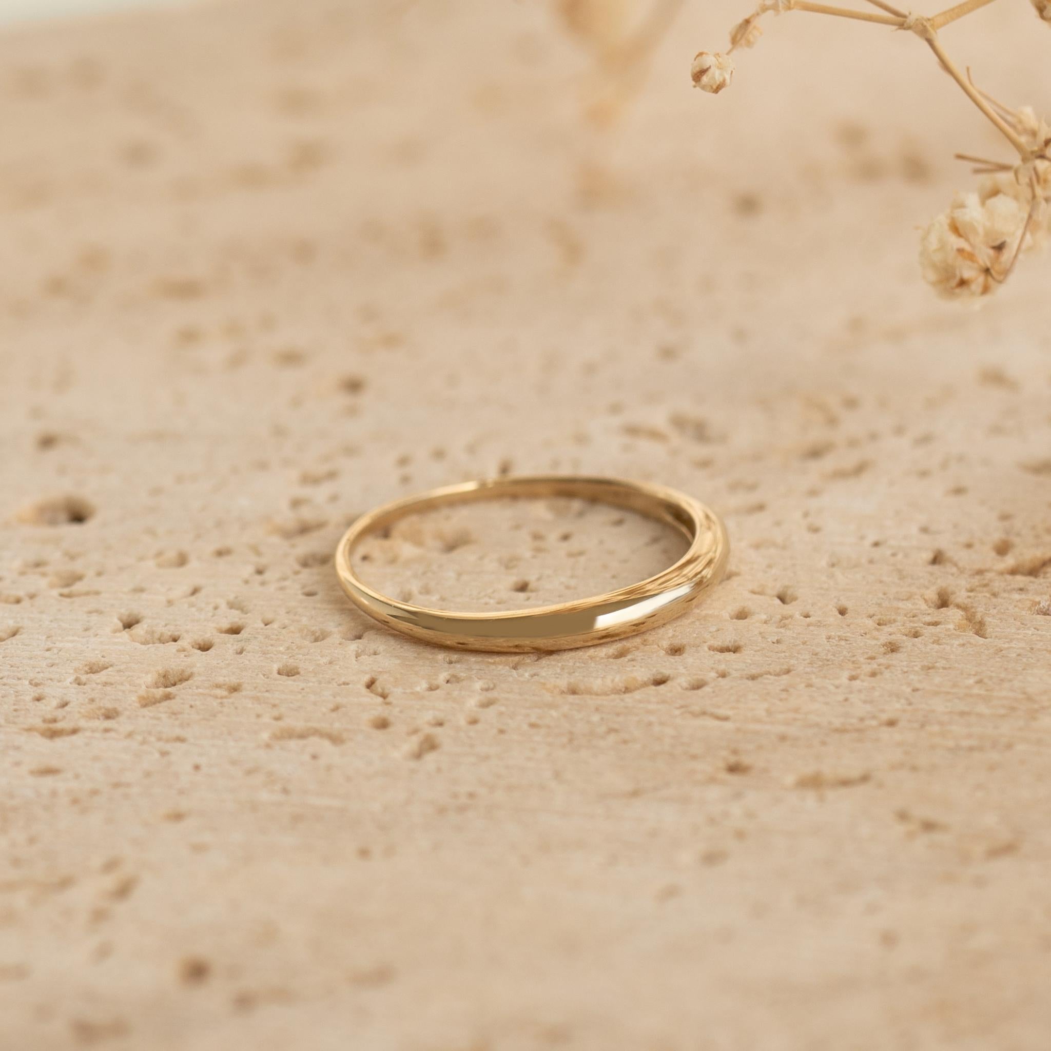 14K Gold Classic Dome Stacking Ring