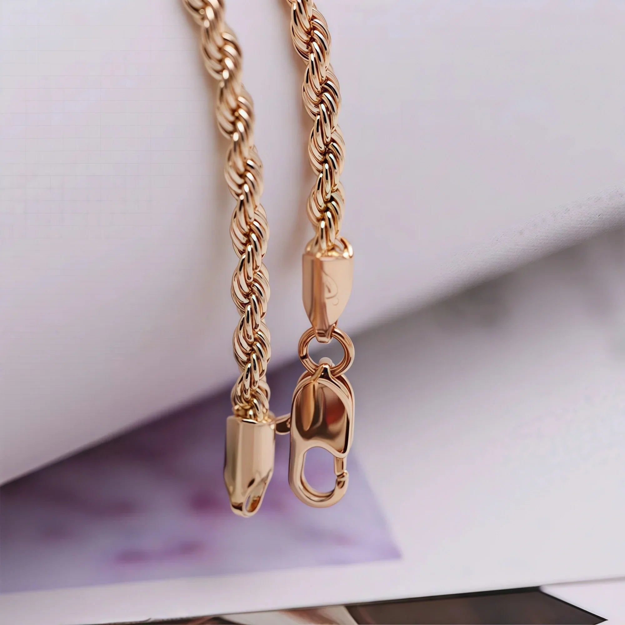14K Gold Petal Twist Chain