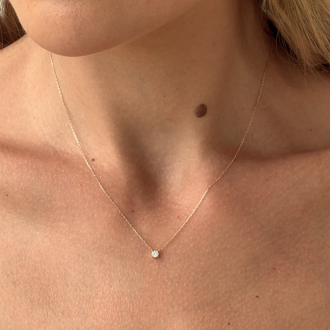 14K Gold Aerial Sparkle Floating Diamond Necklace