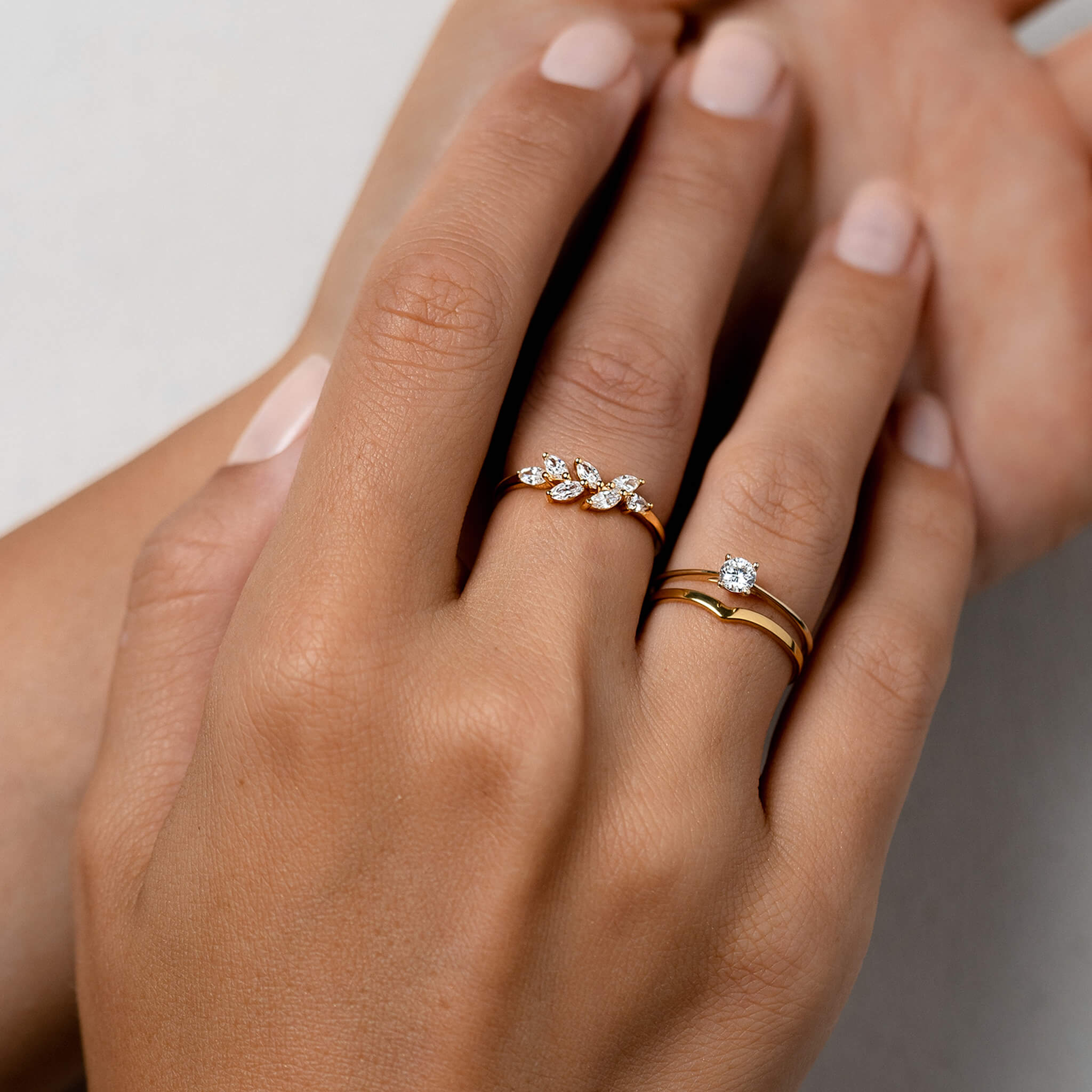 14K Gold V-Shape Stacking Ring
