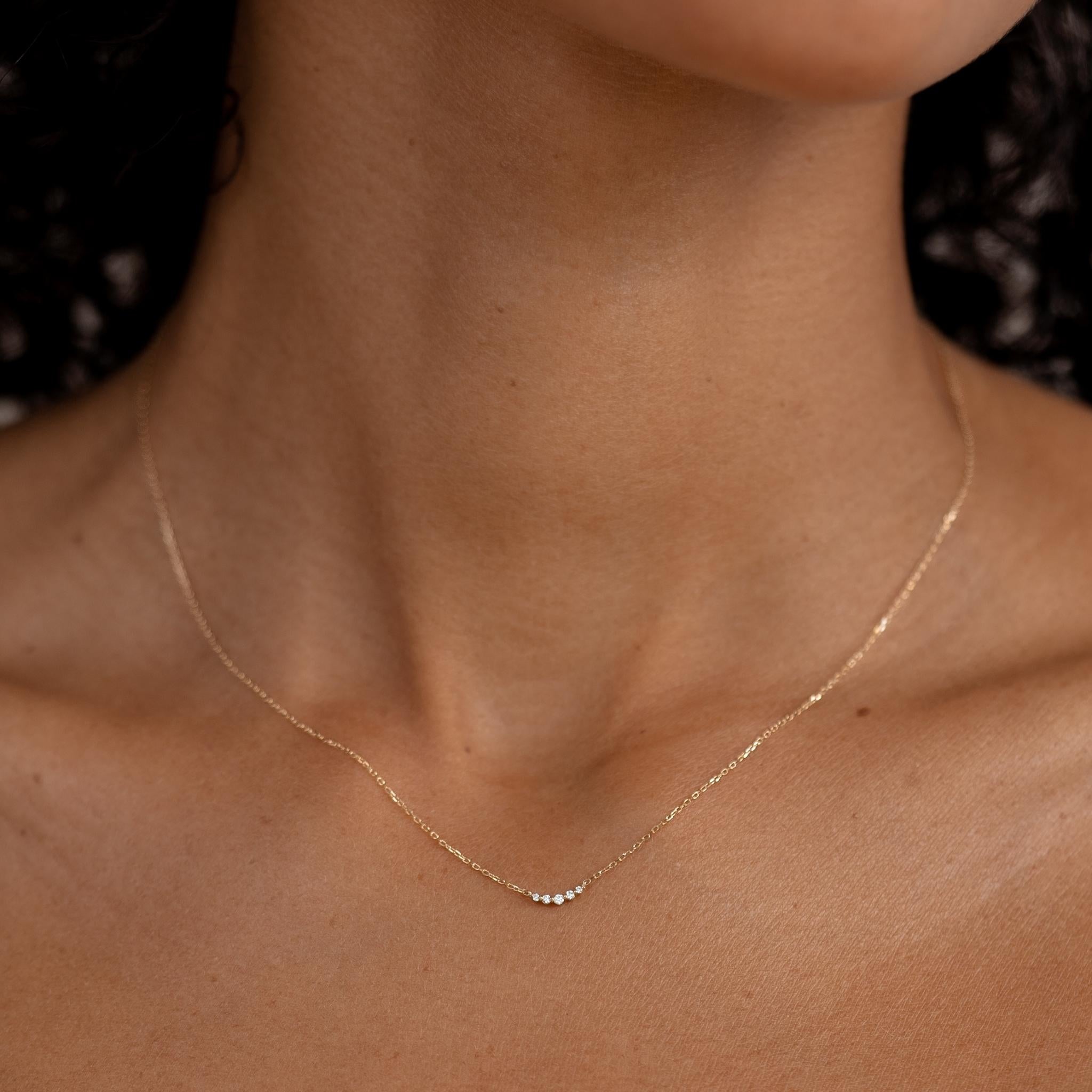 14K Gold Celestial Arc Diamond Necklace