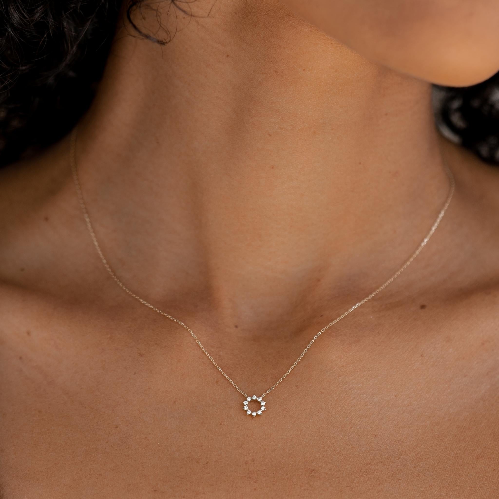14K Gold Radiant Sun Diamond Necklace