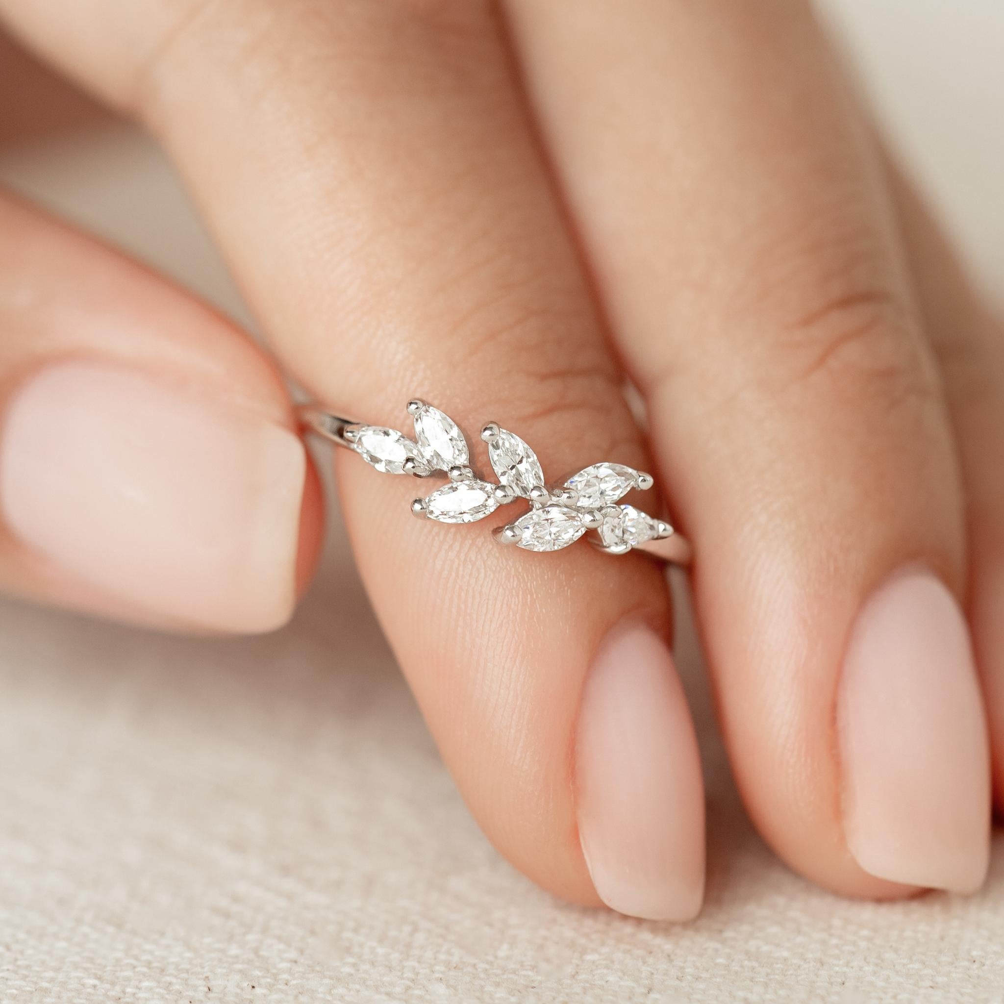 Laurel Light Marquise Halo Ring