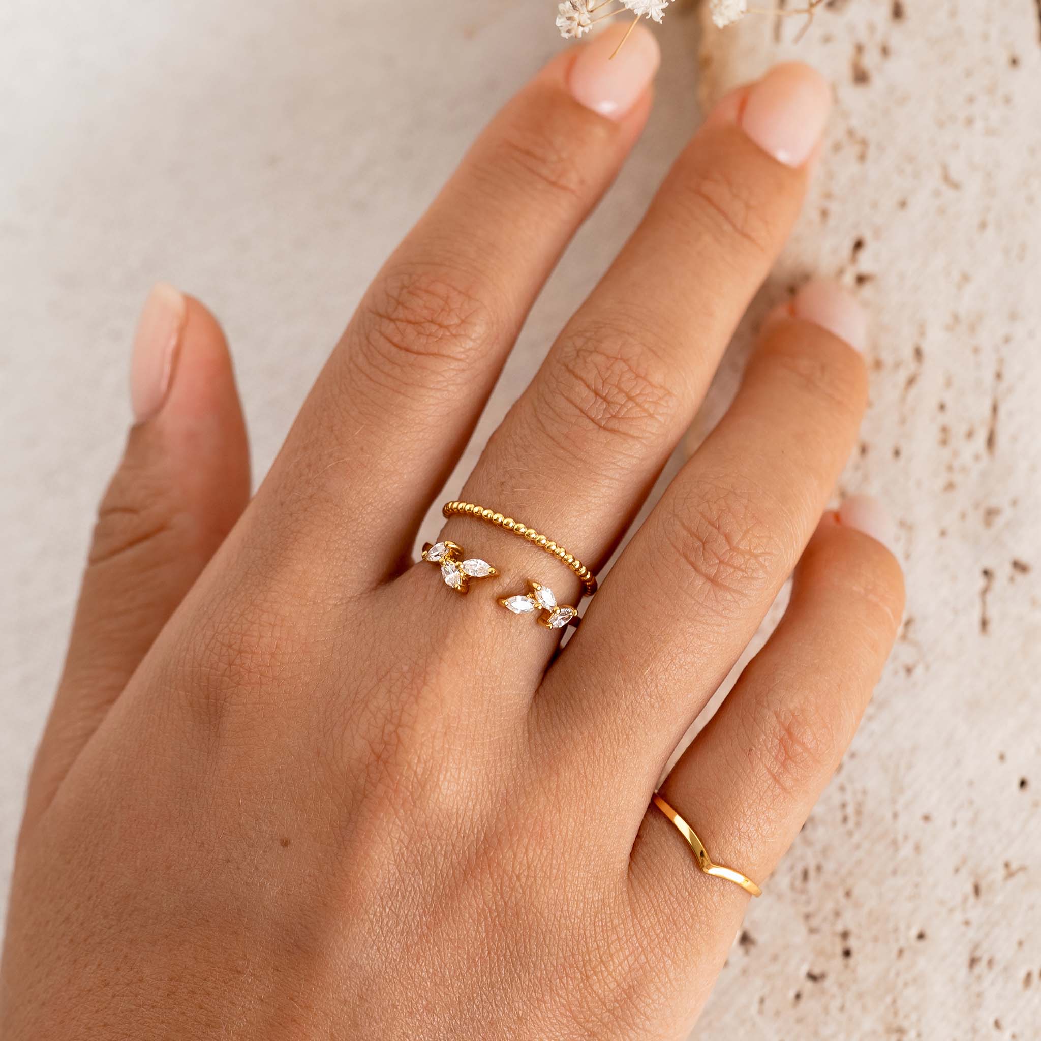 14K Gold V-Shape Stacking Ring