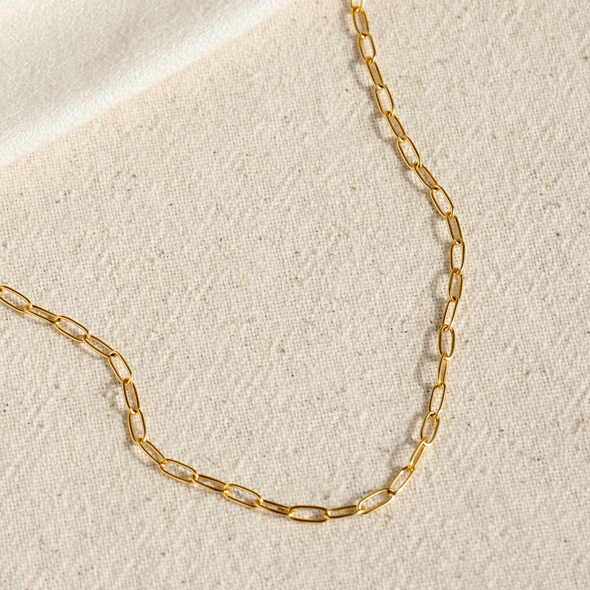 14K Gold Paperclip Chain Necklace