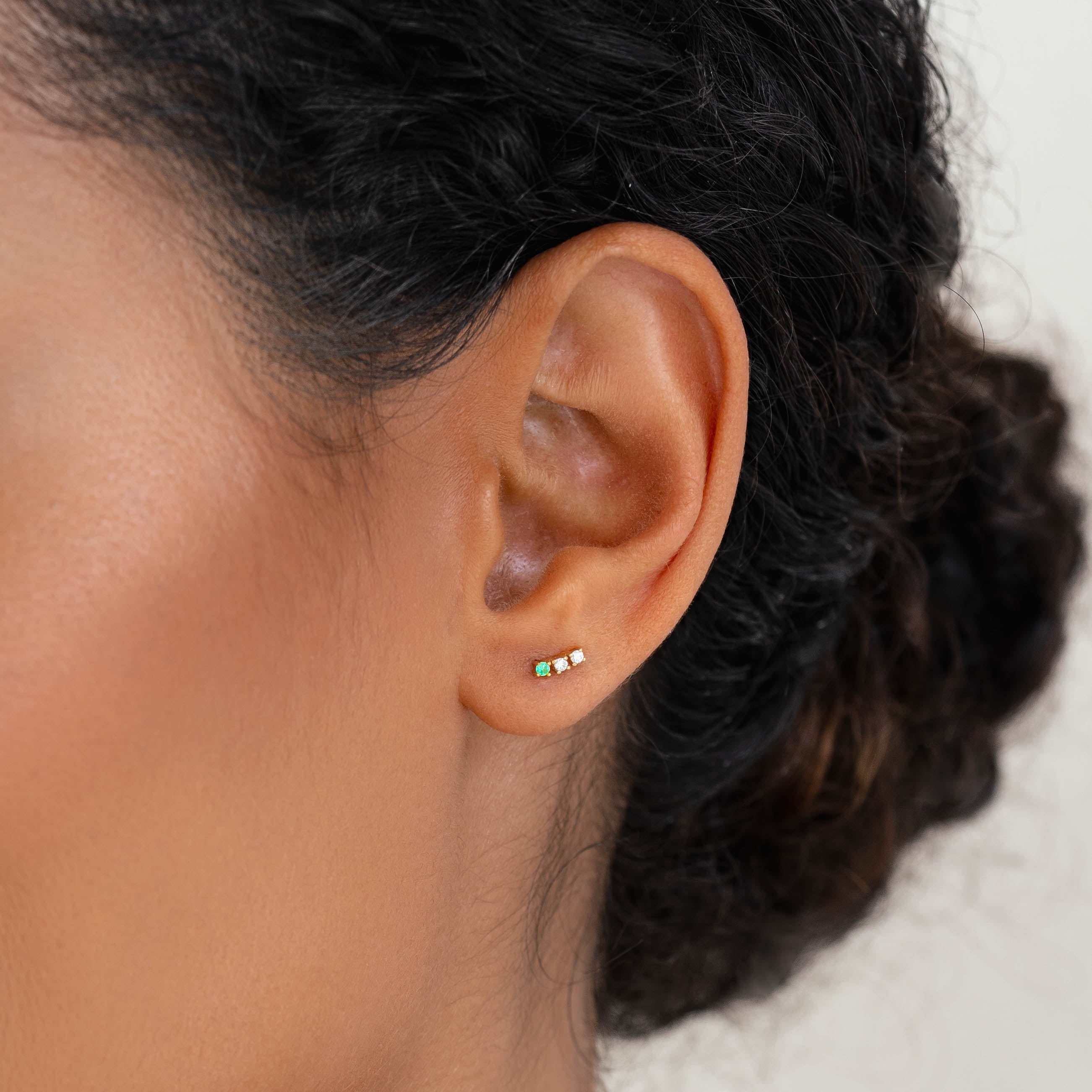 14K Gold Royal Garden Bar Stud Earrings