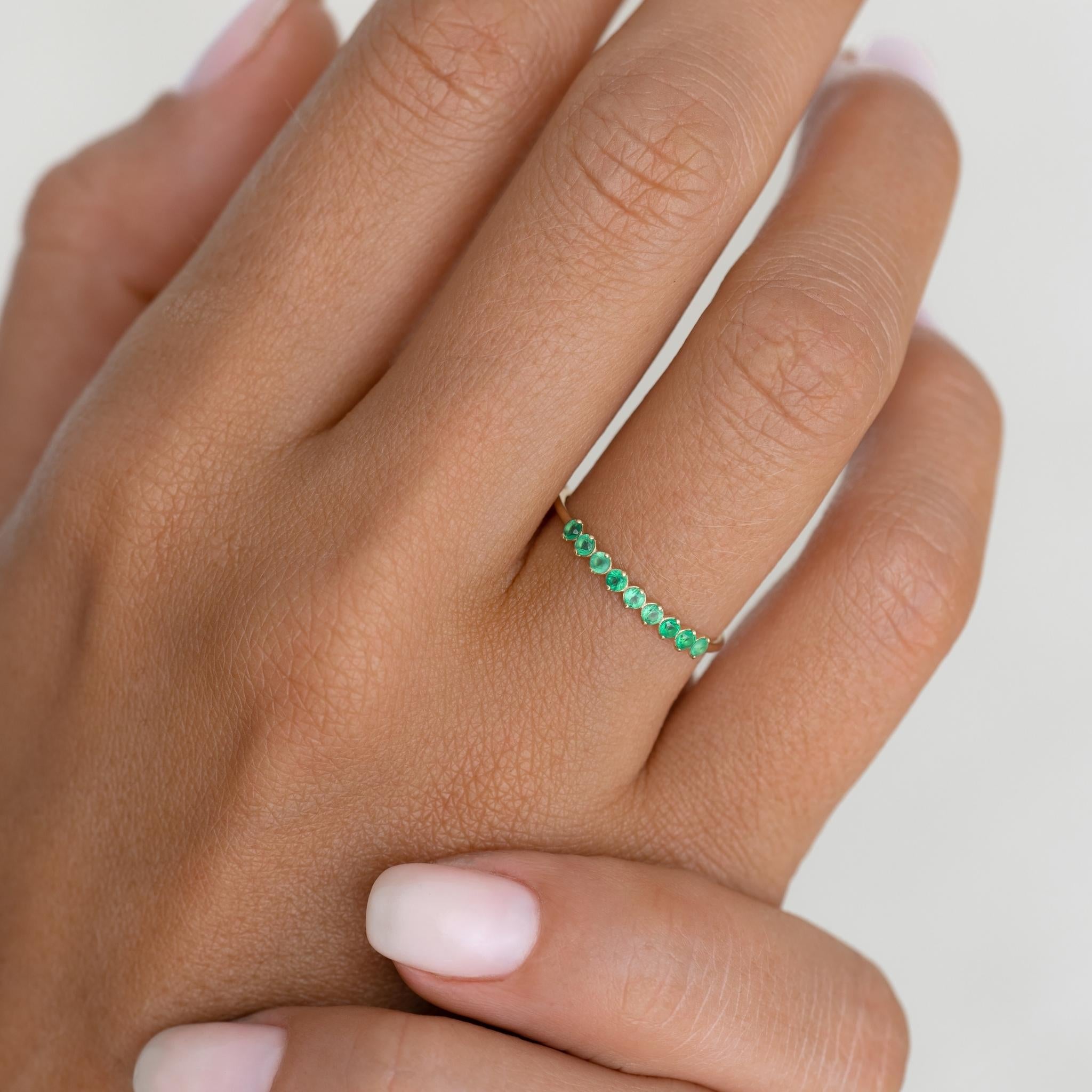 14K Gold Mystical Chalcedony Birthstone Ring - May