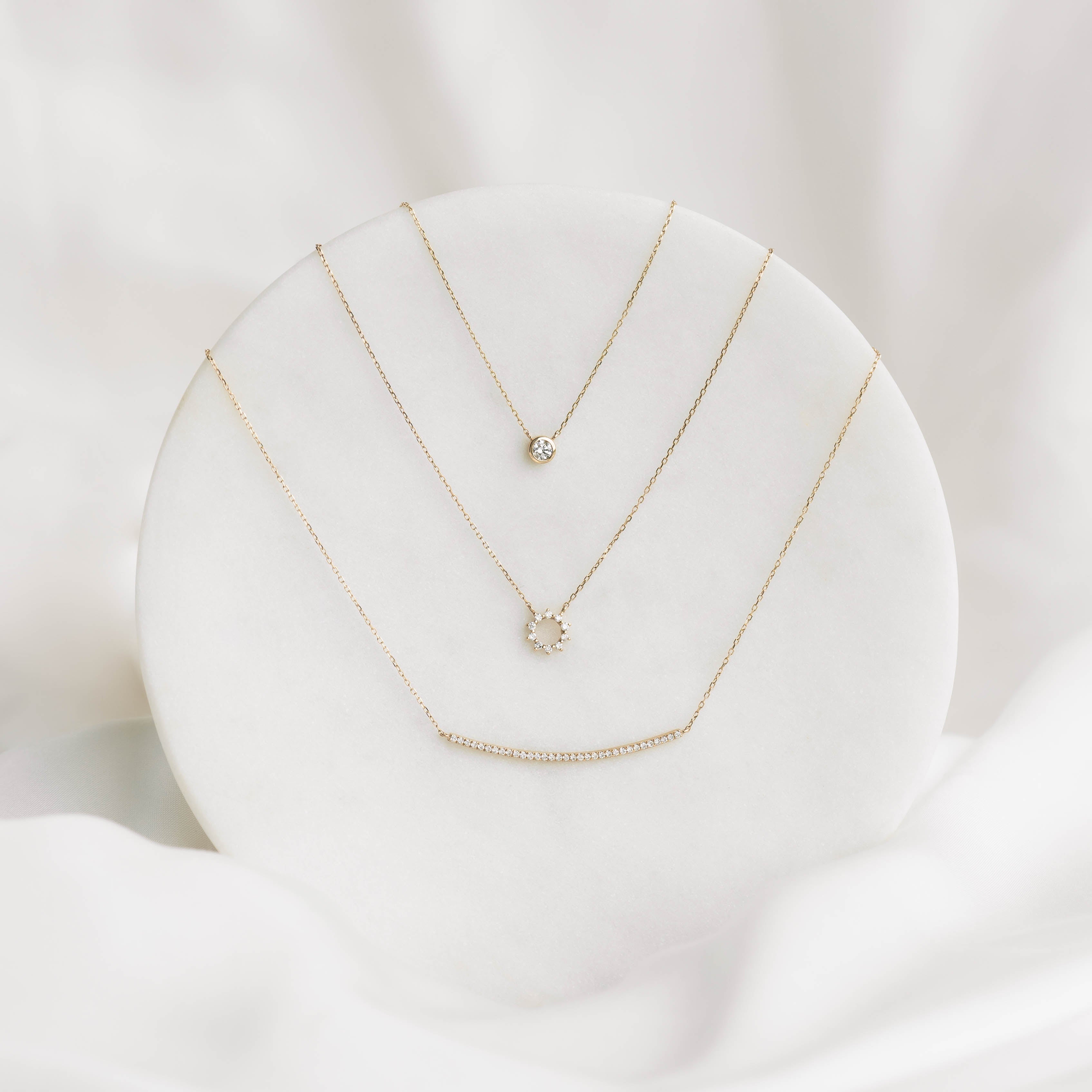 14K Gold Adjustable Diamond Necklace