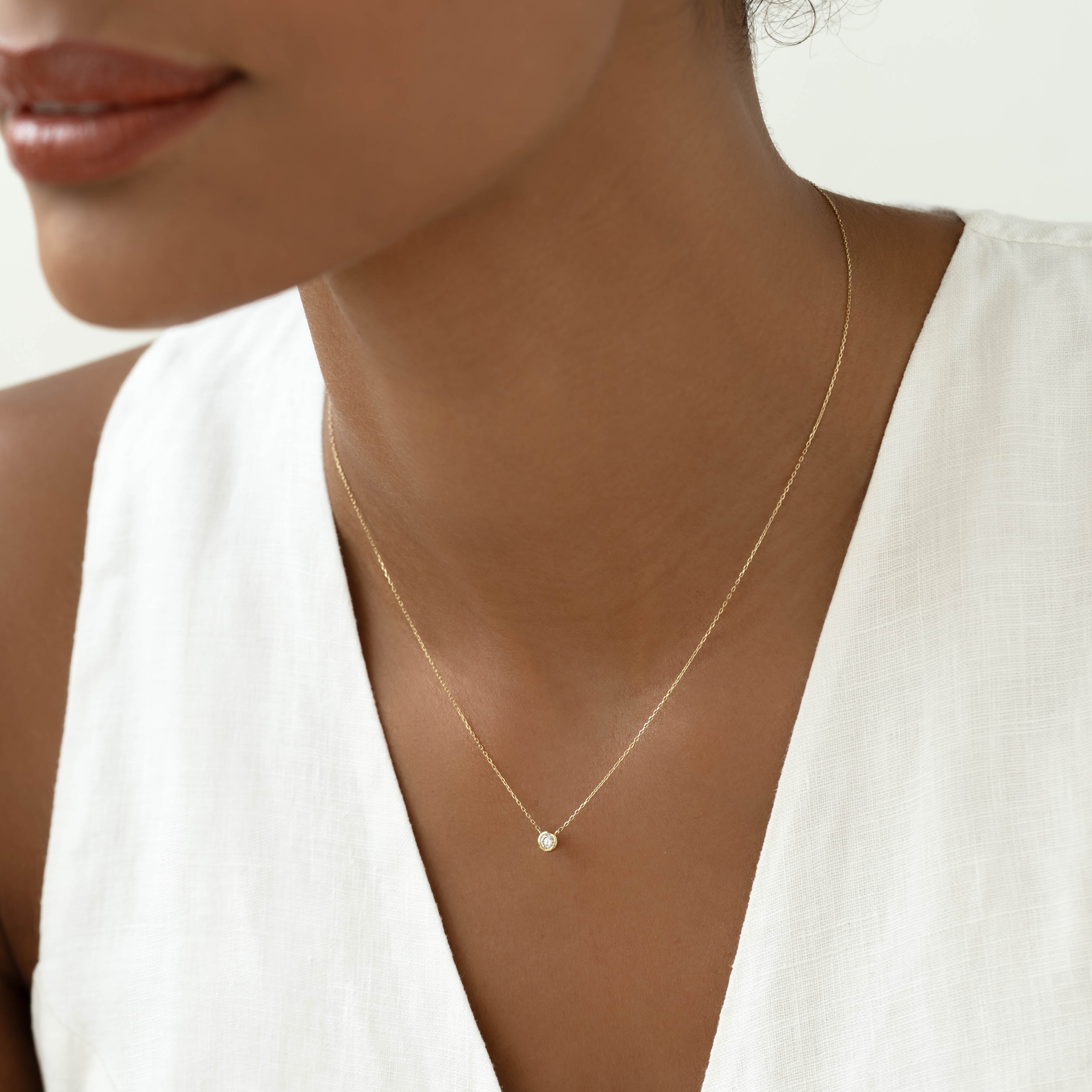 14K Gold Adjustable Diamond Necklace