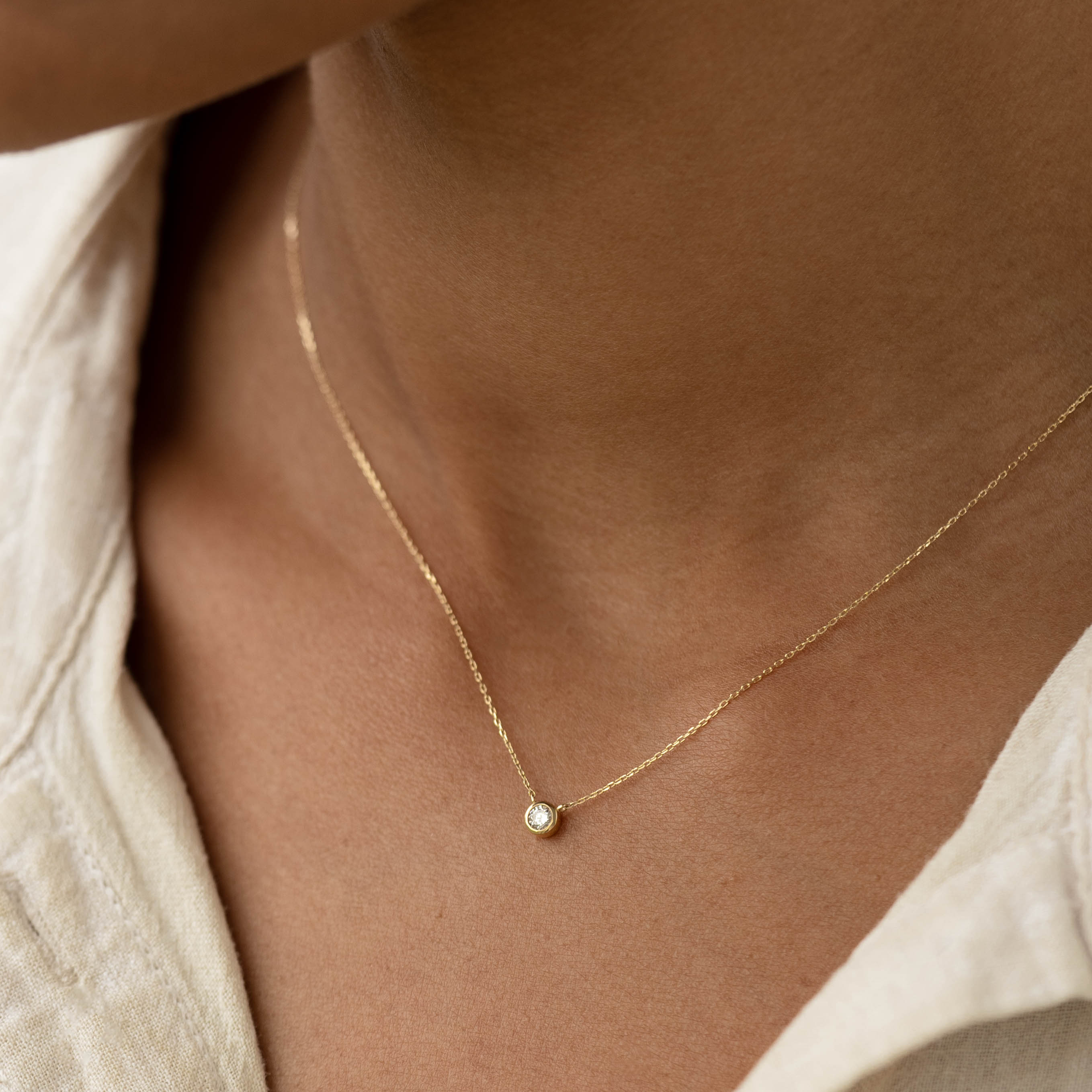14K Gold Adjustable Diamond Necklace