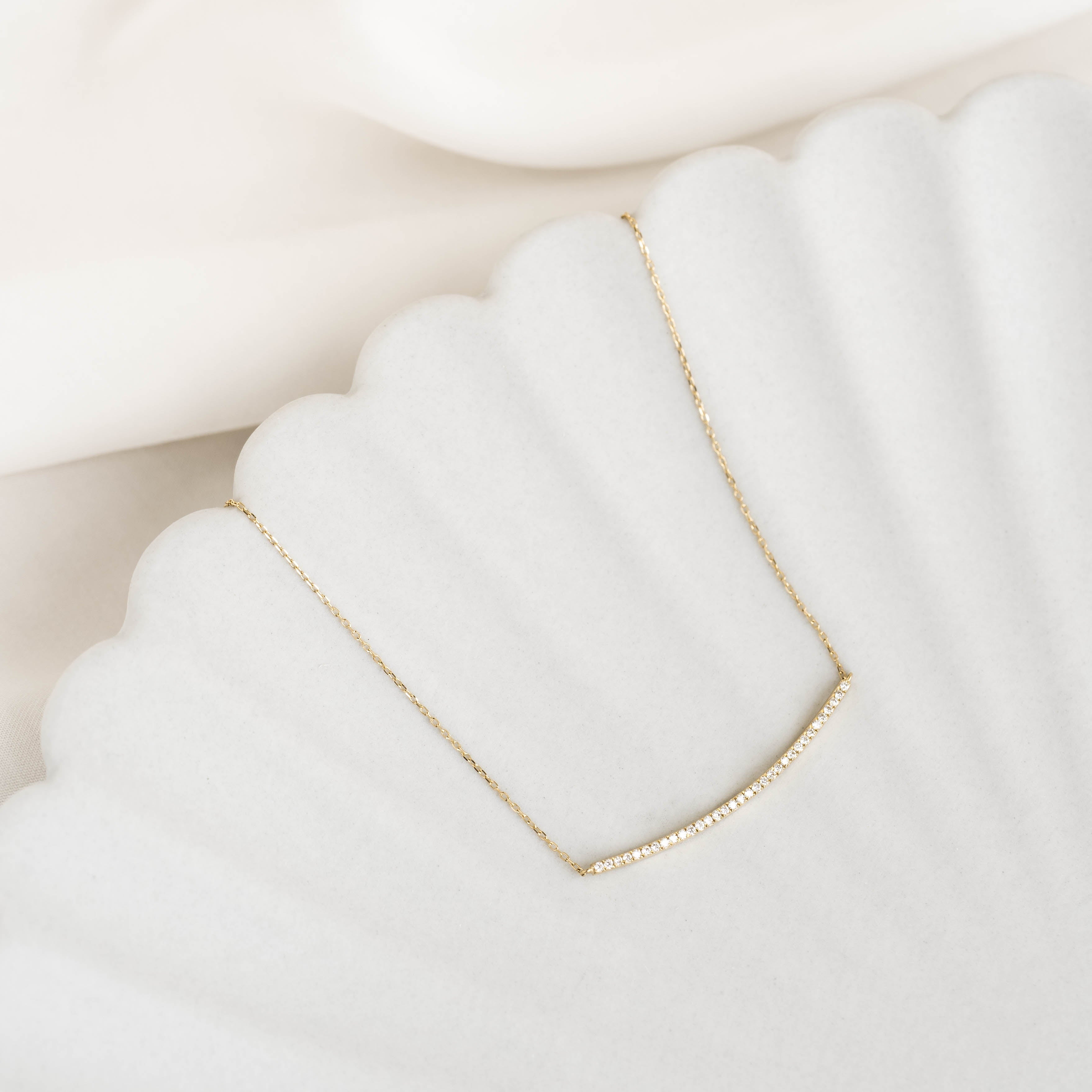 14K Gold Laia Diamond Bar Necklace