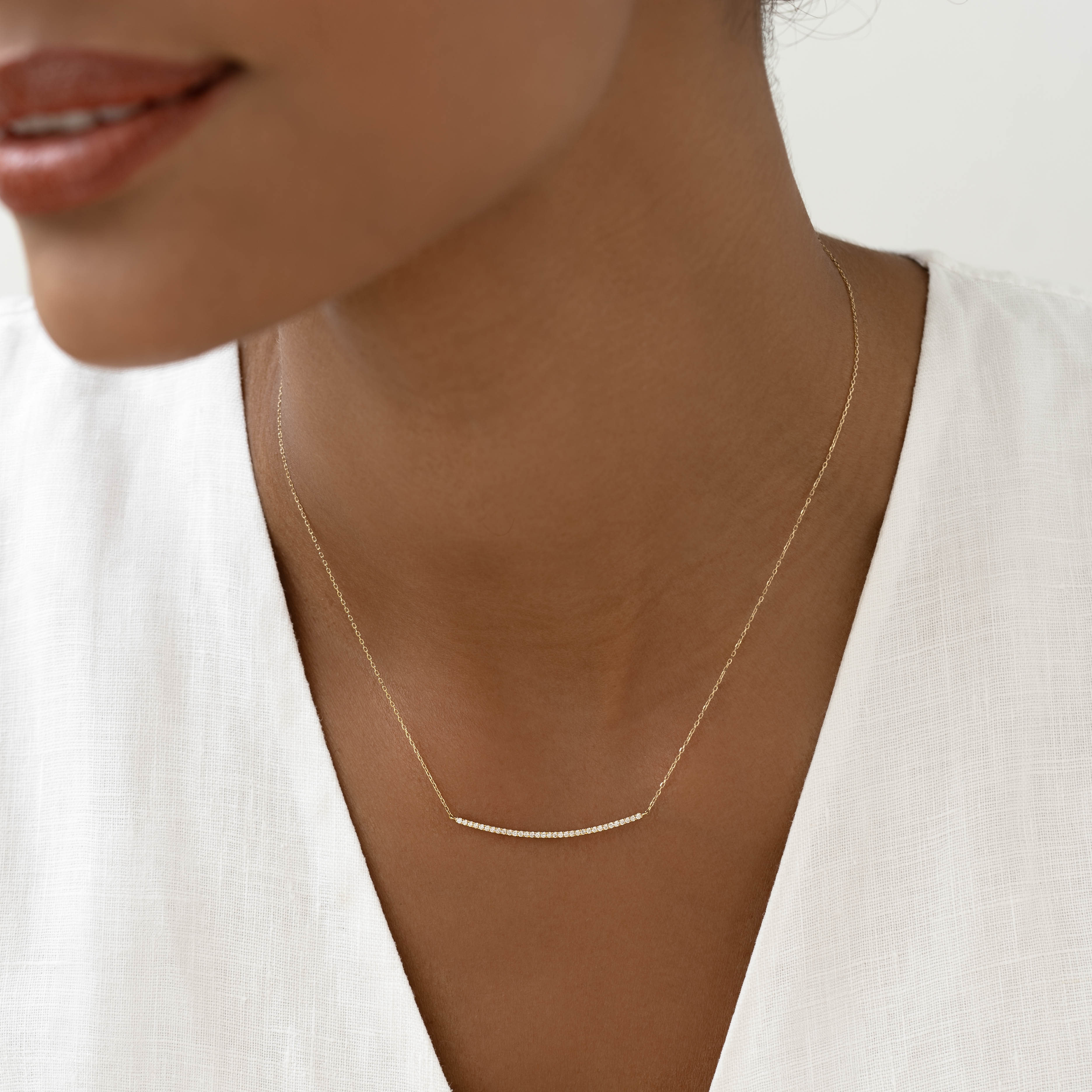 14K Gold Laia Diamond Bar Necklace