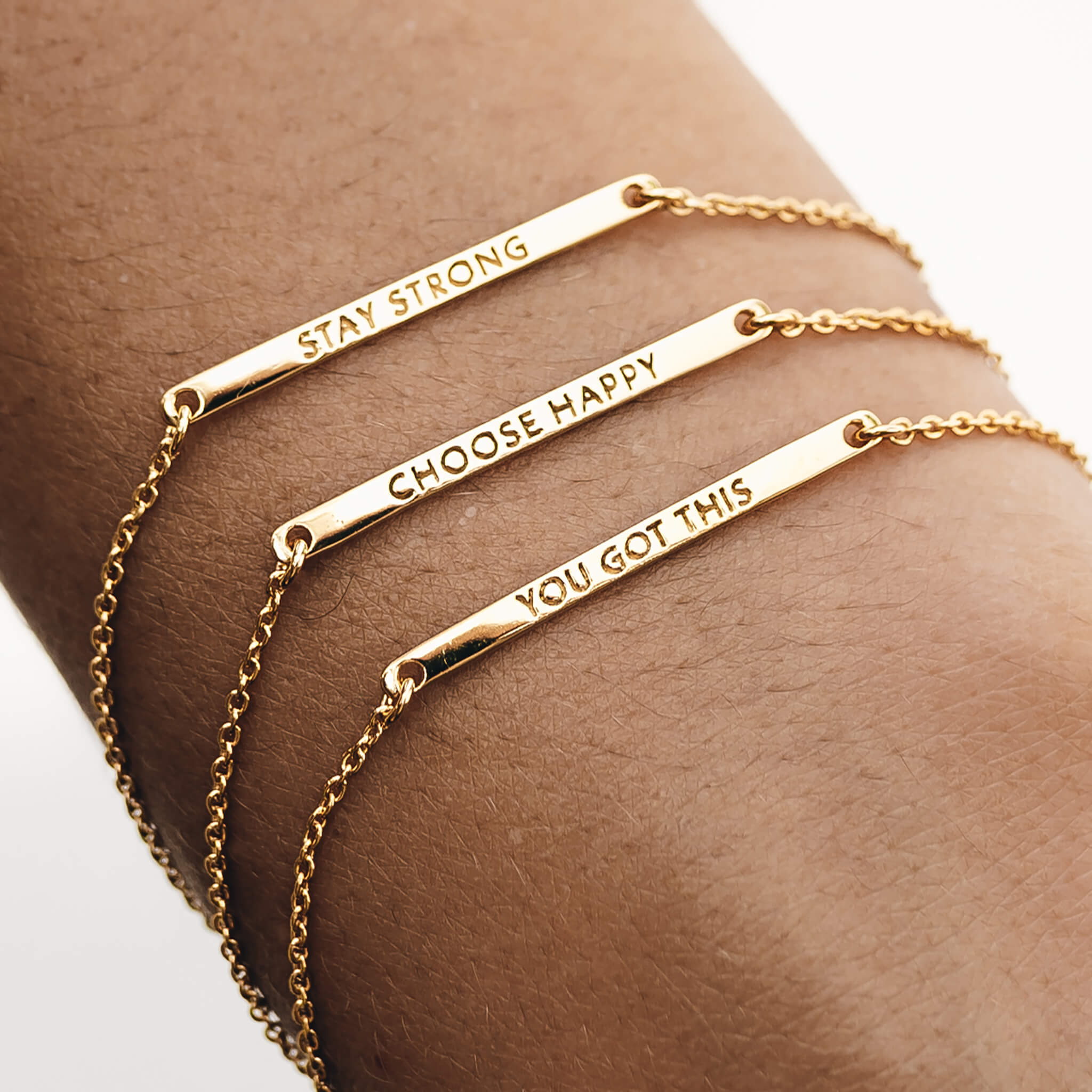 14K Gold Motivational Bracelet Collection
