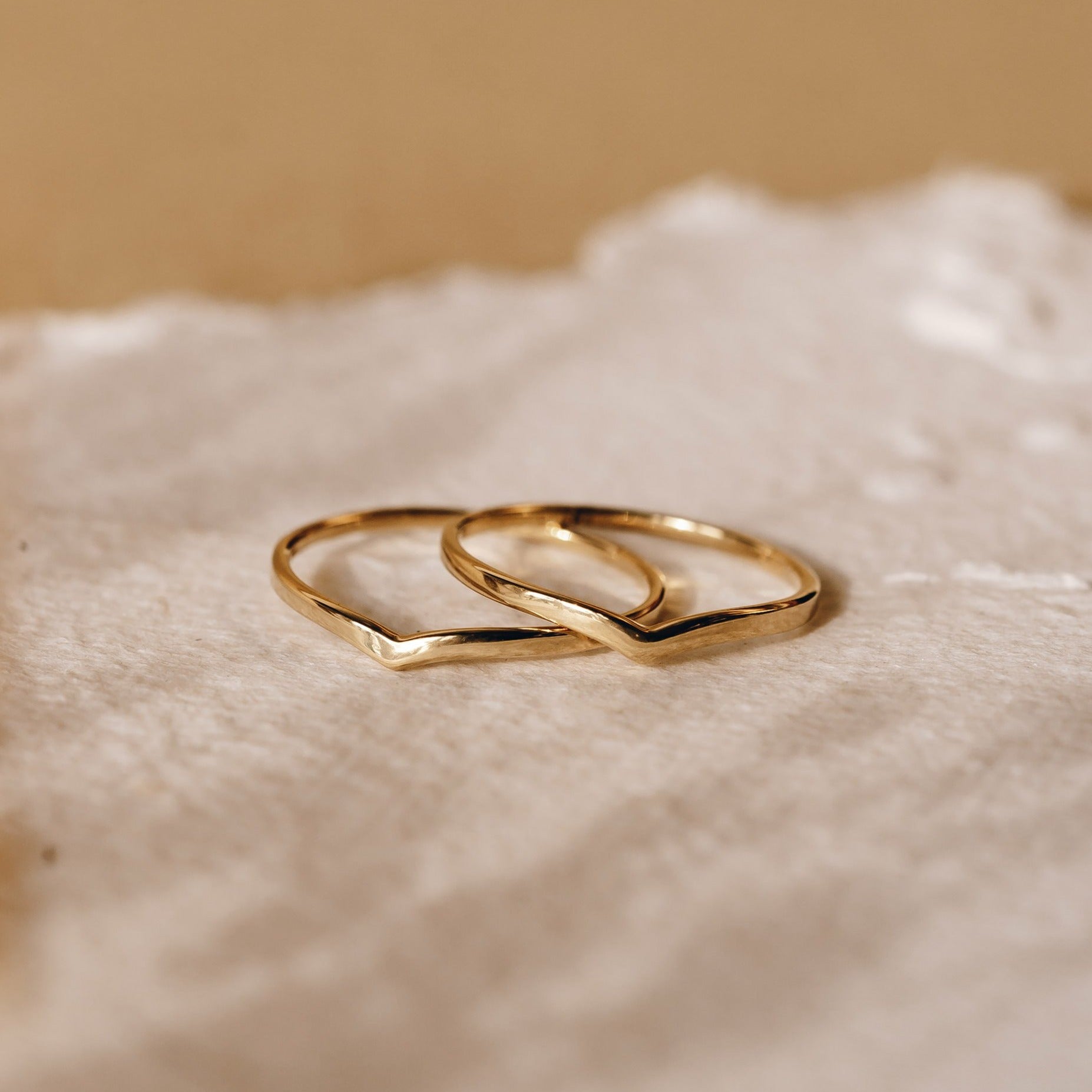 14K Gold V-Shape Stacking Ring