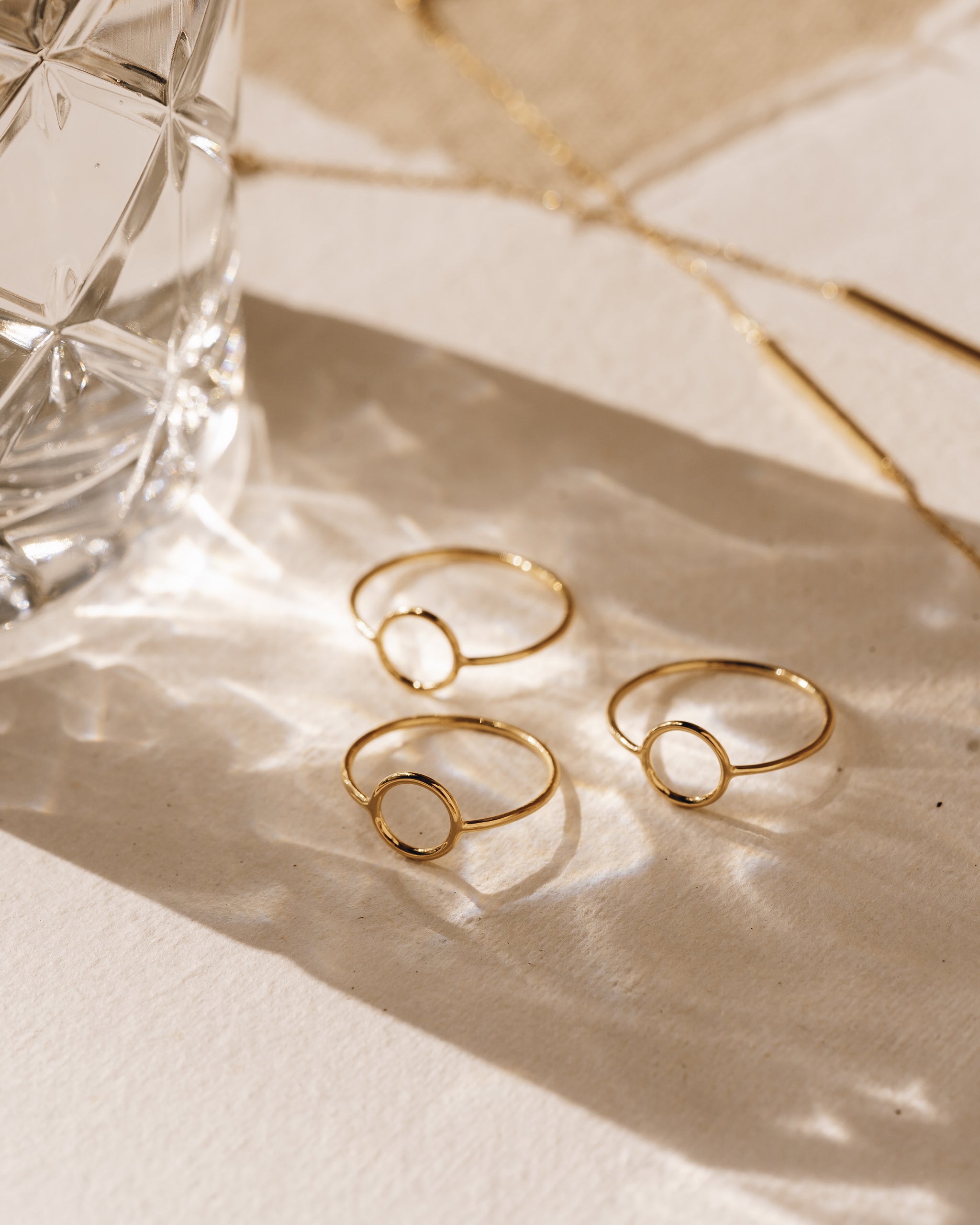 14K Gold Open Circle Minimalist Stacking Ring