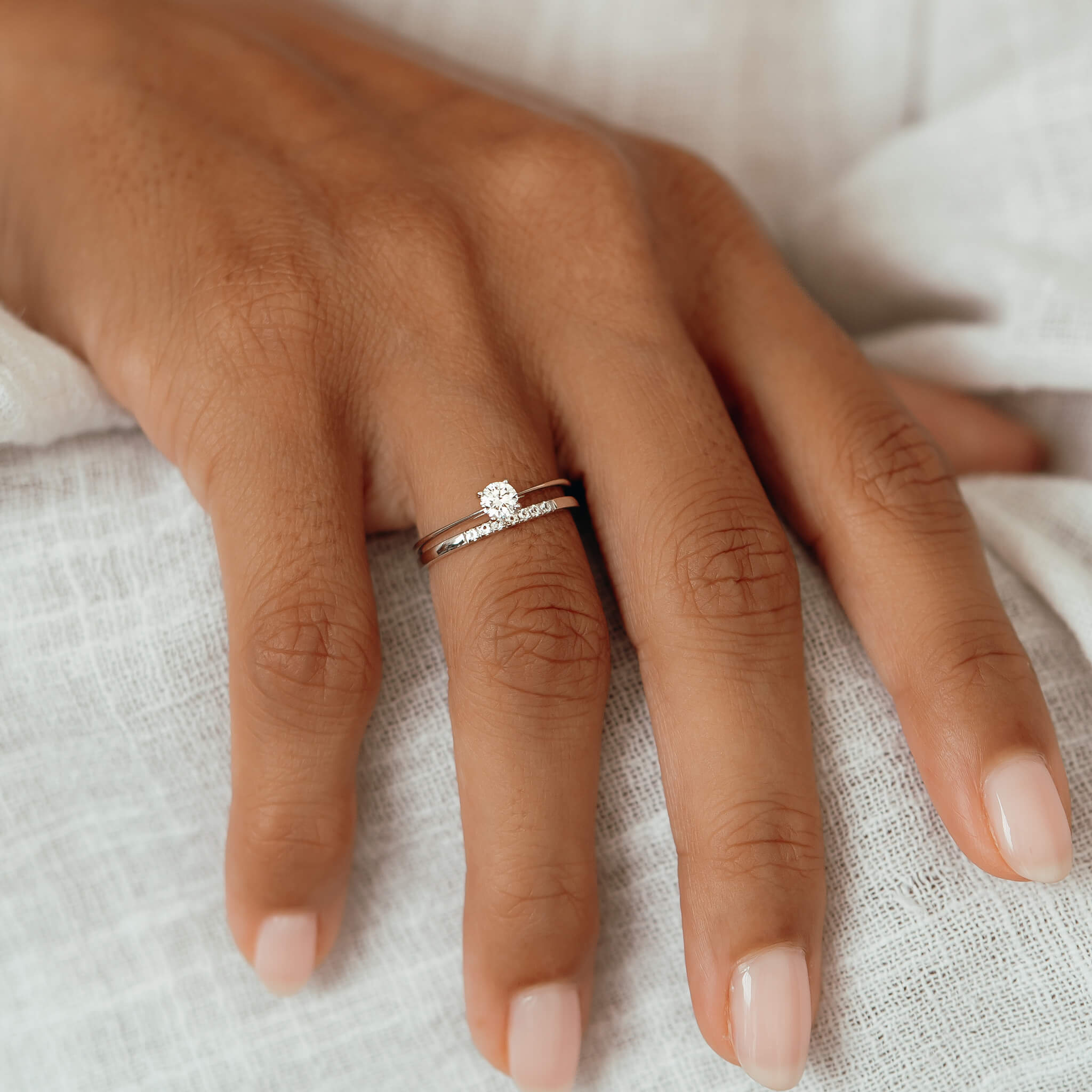 14K White Gold Round Diamond Solitaire Ring