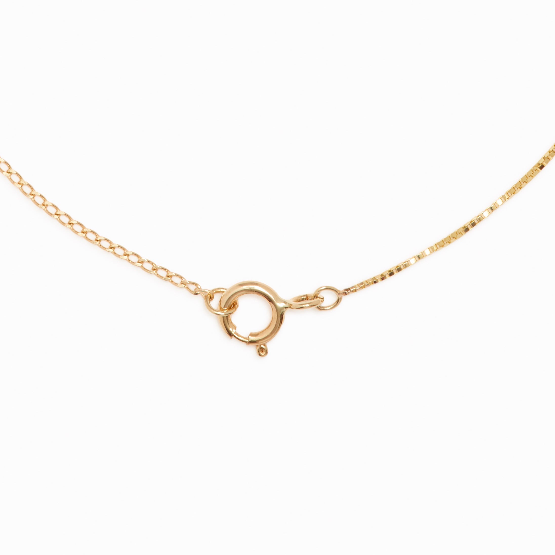 14K Gold Square Box Chain Necklace