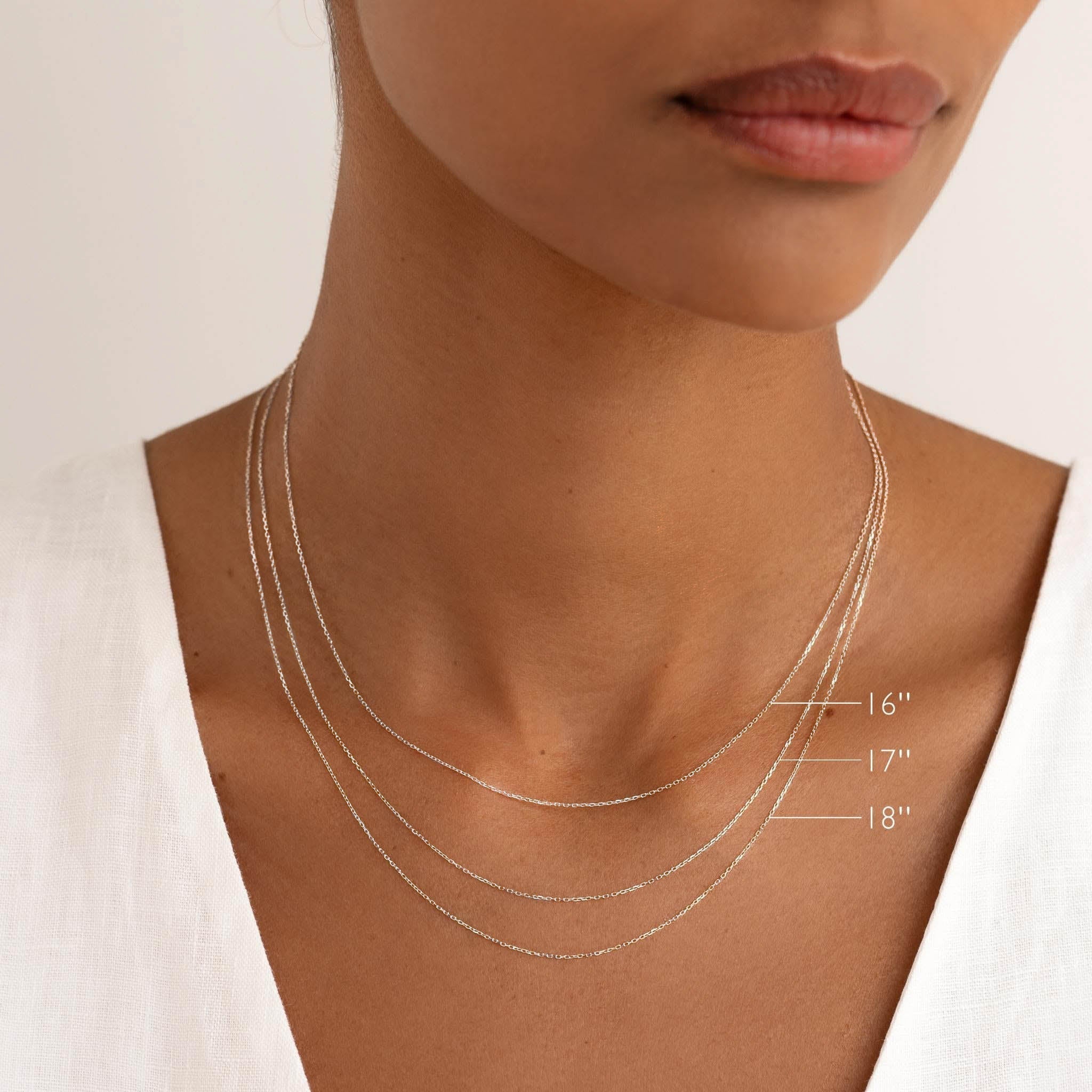 14K White Gold Cable Chain Necklace