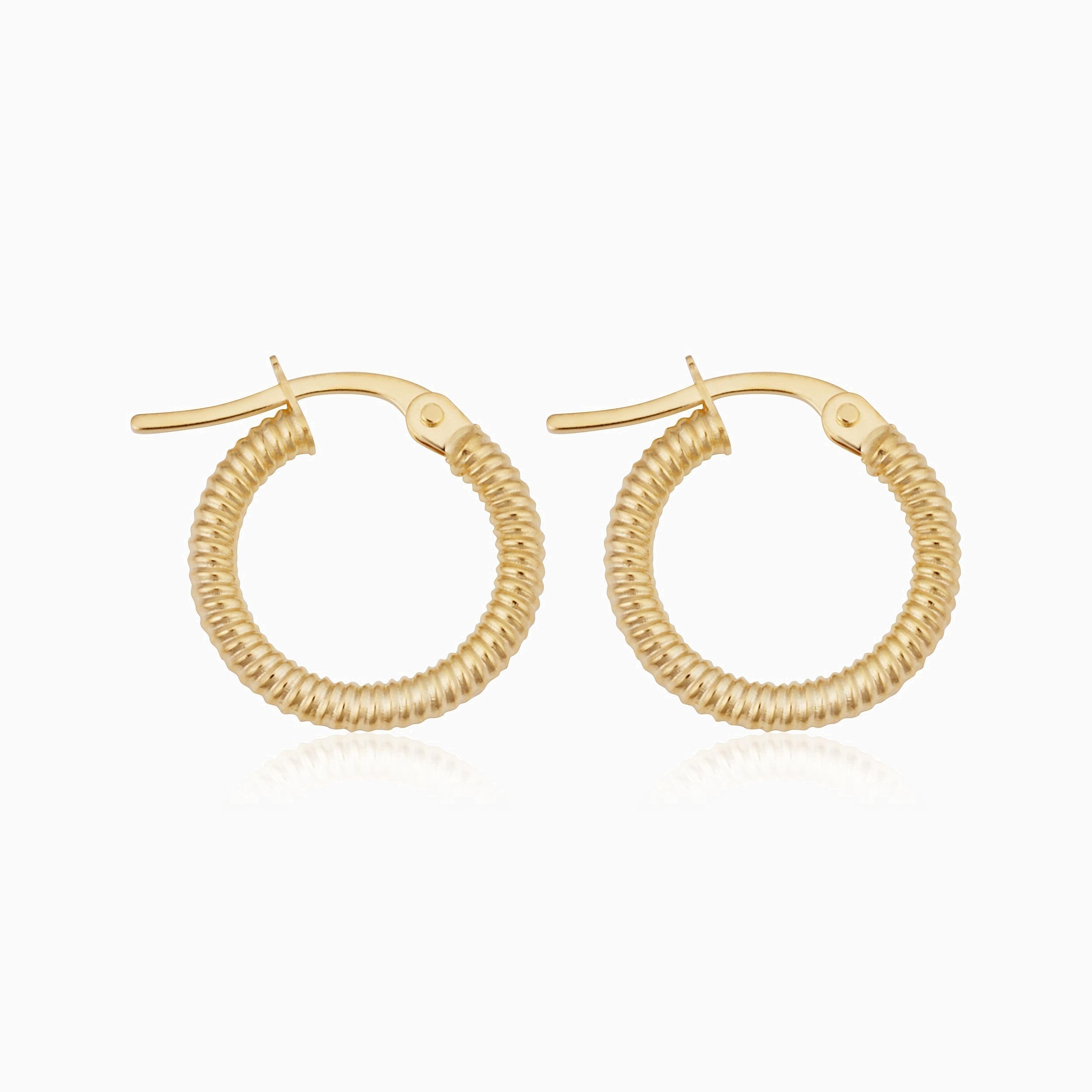 10K Gold Bold Ribbon Hoops