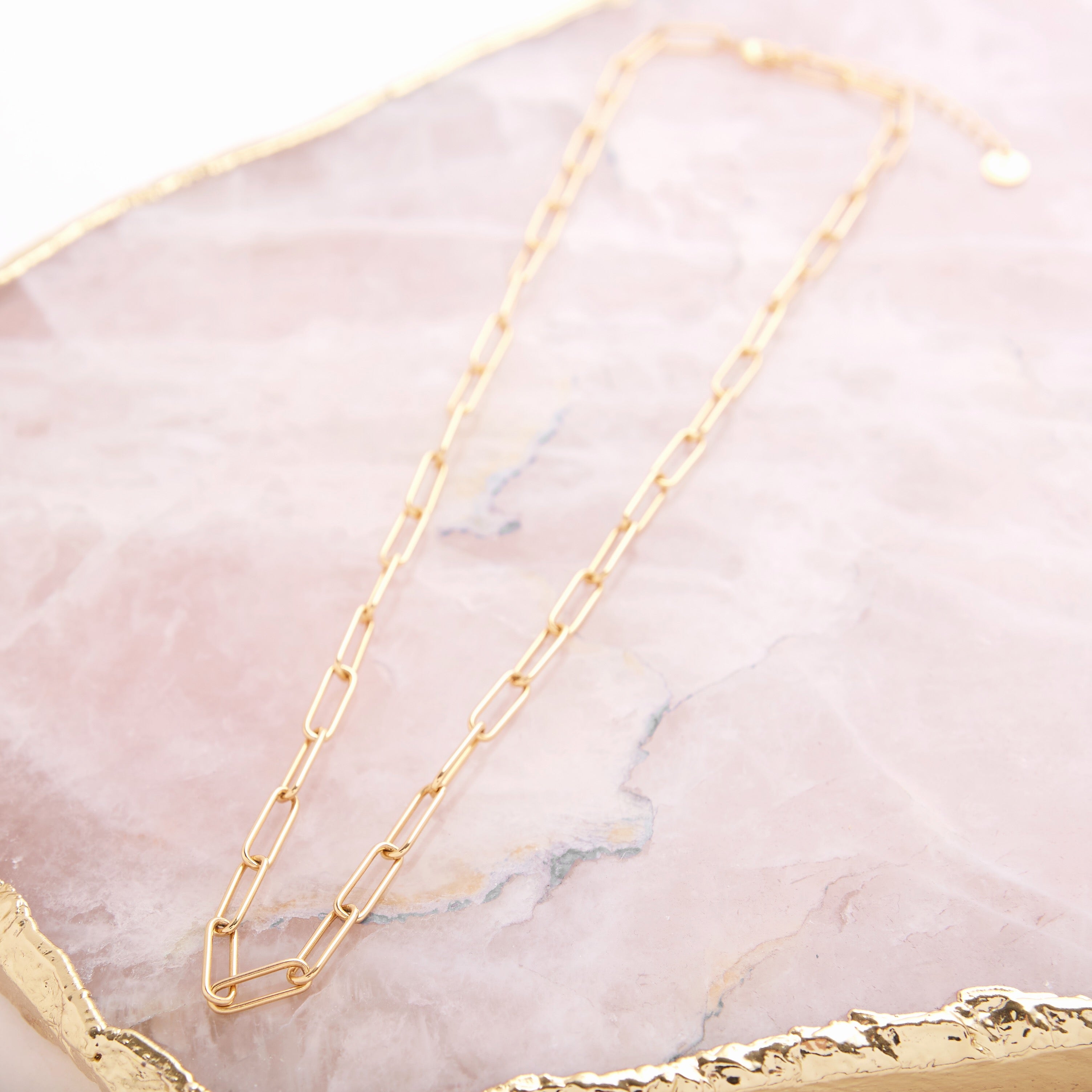 14K Gold Aurelle Paperclip Necklace