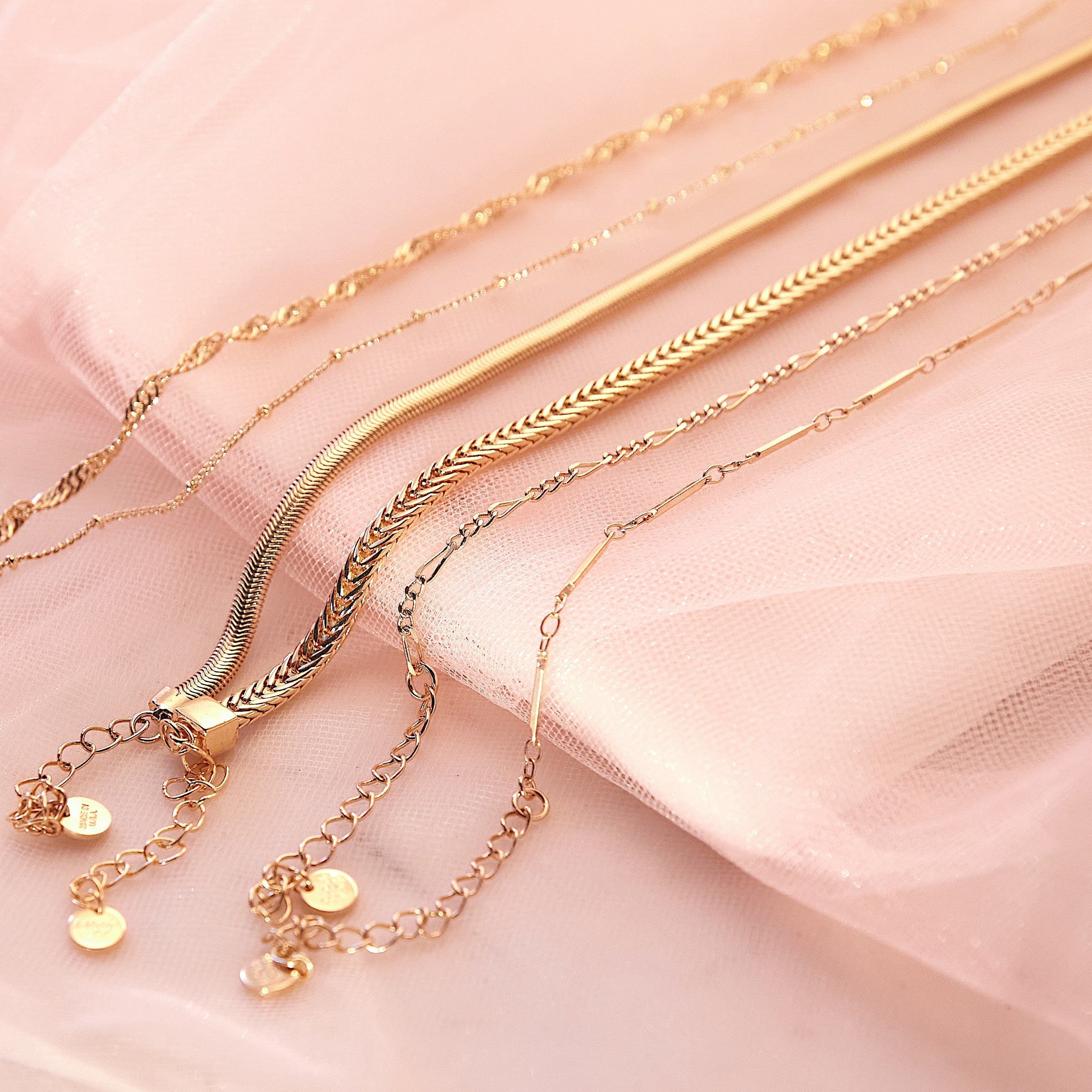 14K Gold Aurelle Herringbone Choker