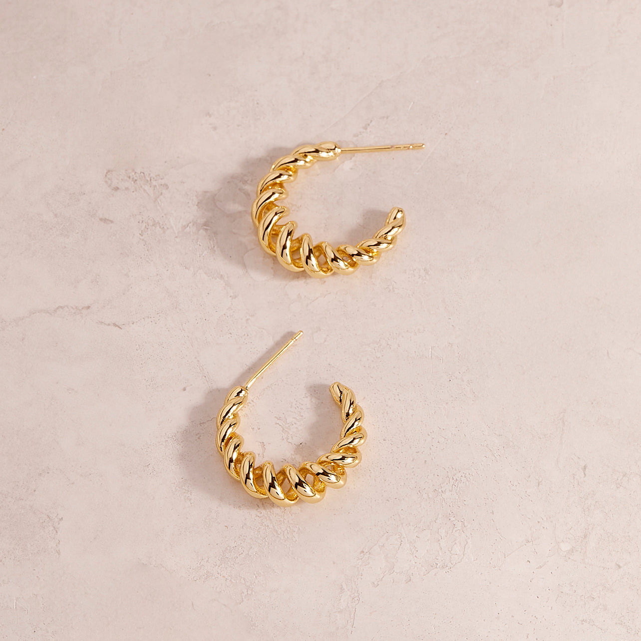 14K Gold Aureline Twist Hoop Earrings