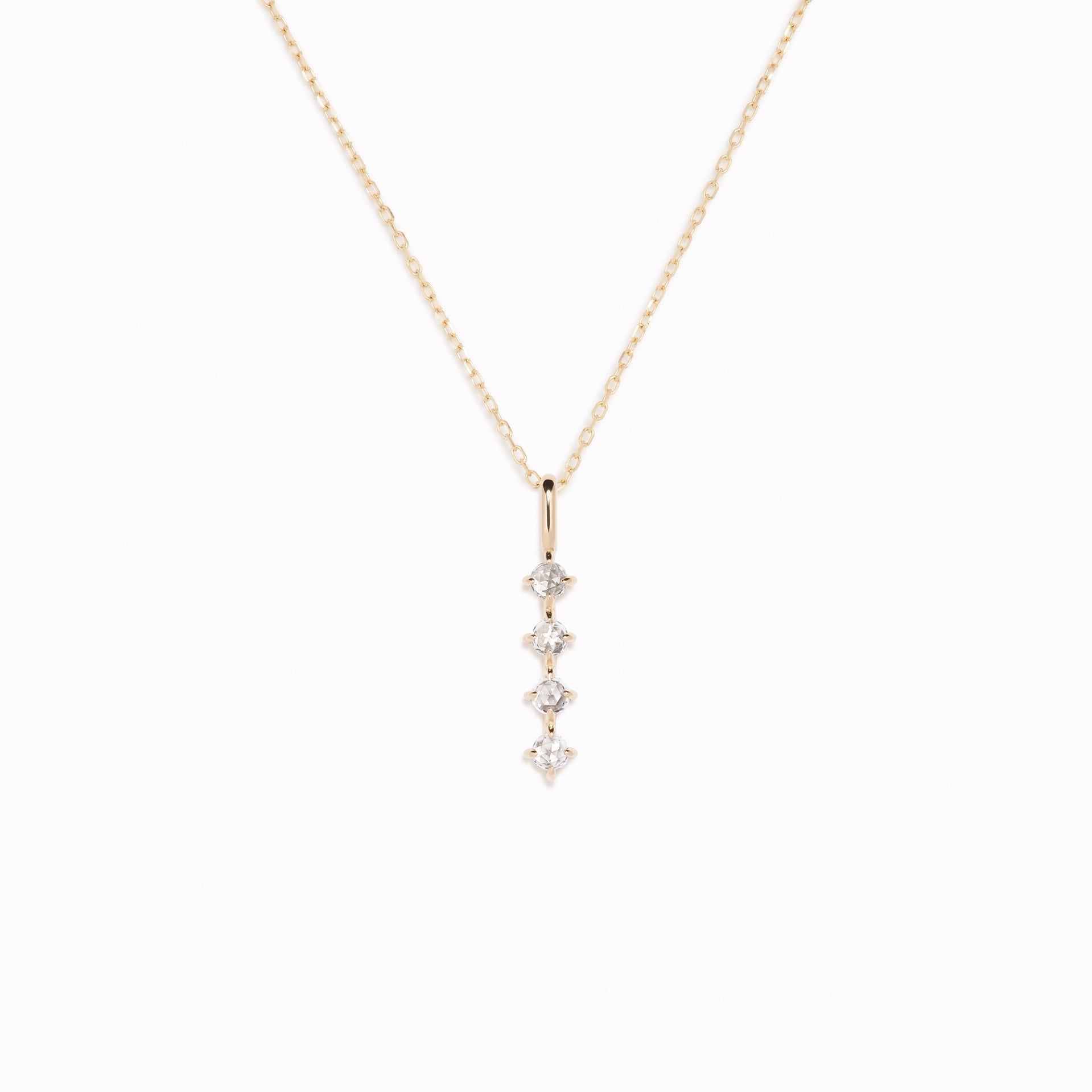 14K Gold Diamond Drop Bar Pendant