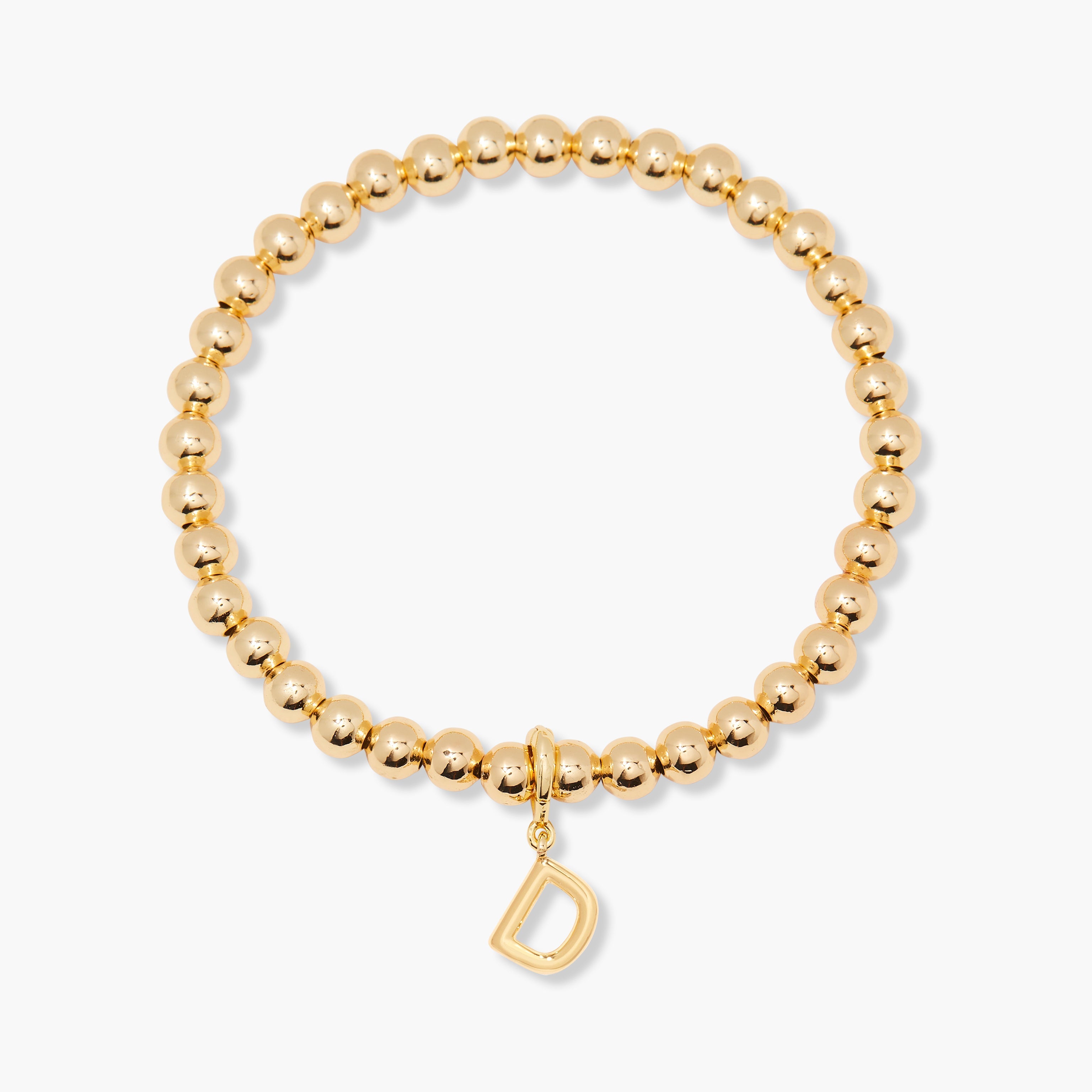 14K Gold Aureline Initial Bead Bracelet