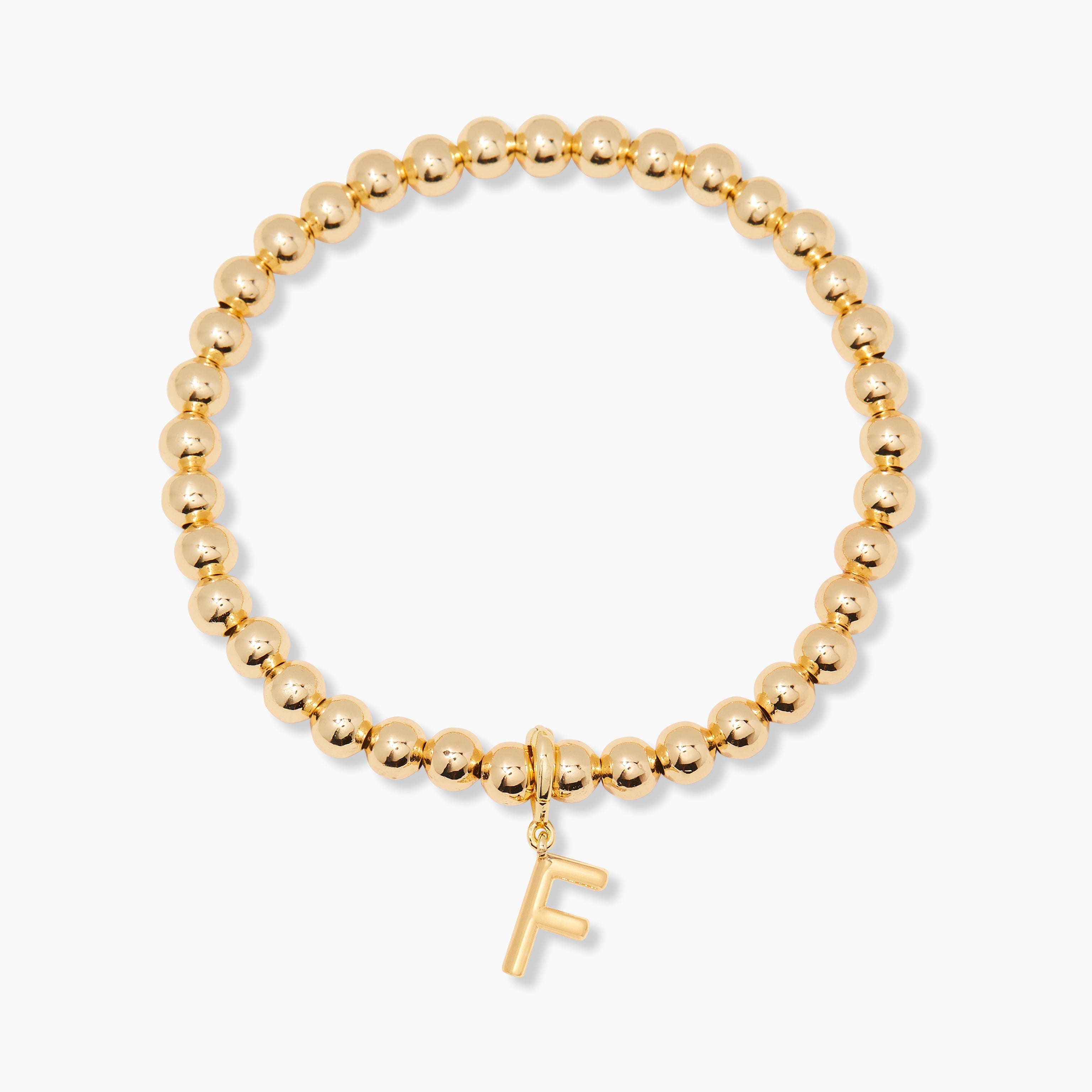 14K Gold Aureline Initial Bead Bracelet