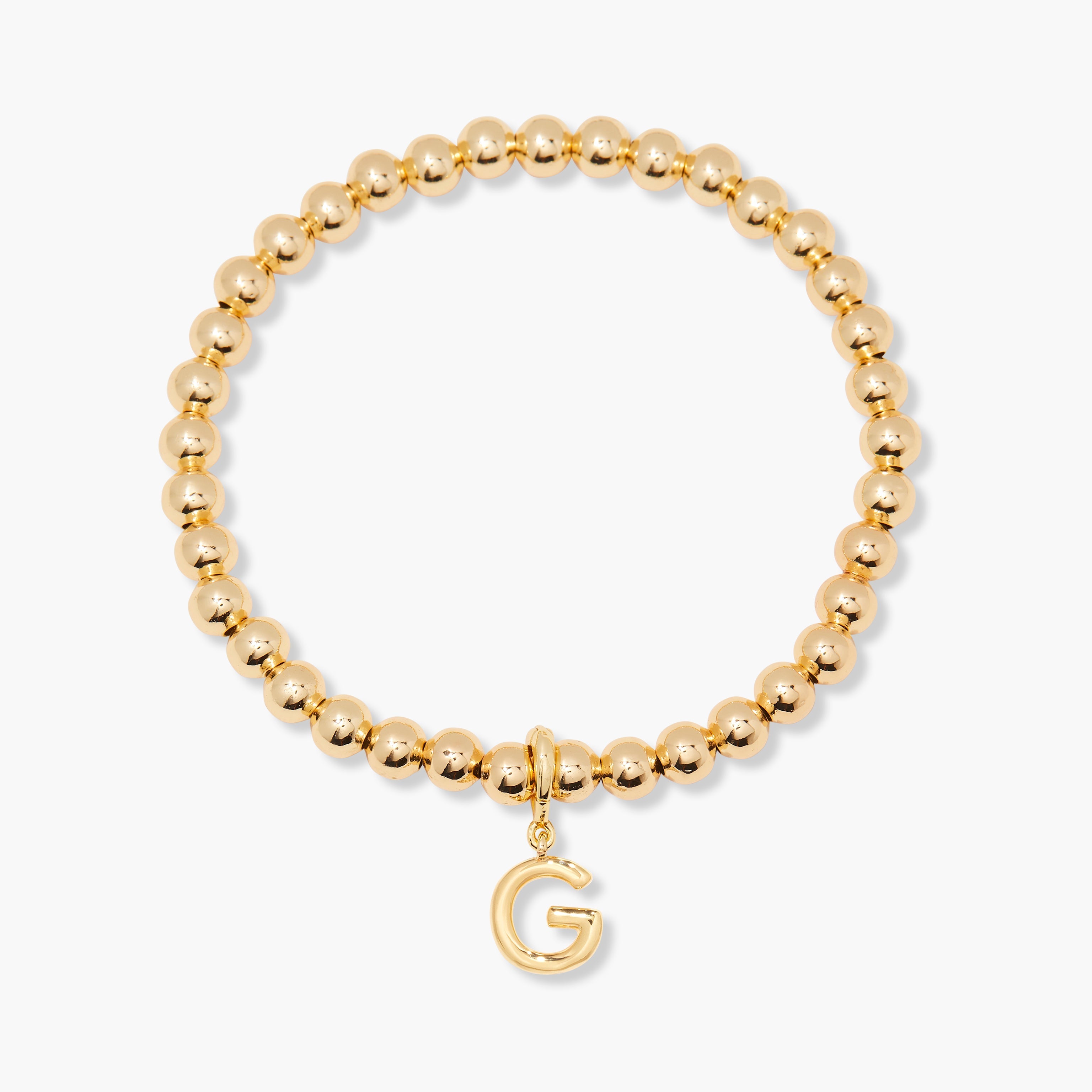 14K Gold Aureline Initial Bead Bracelet